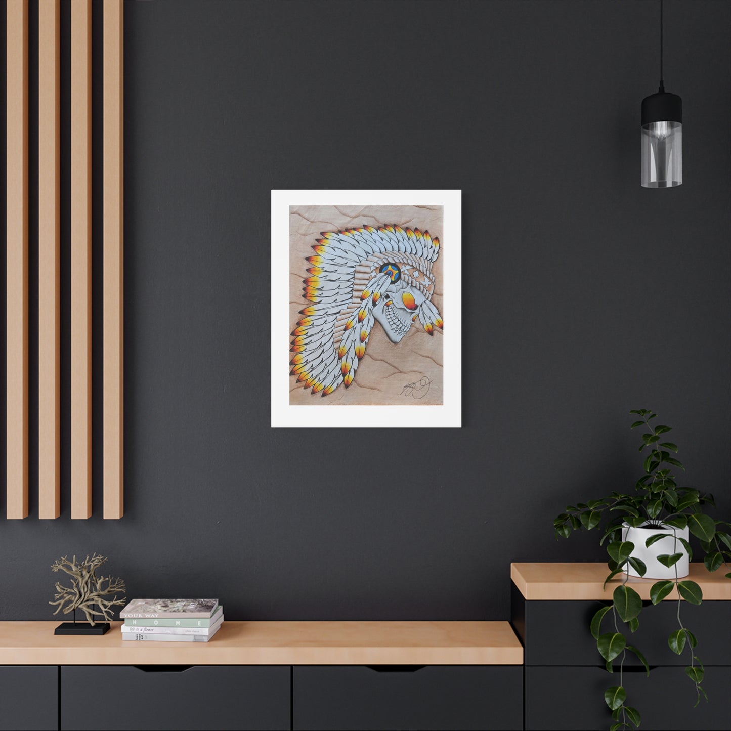 Chief Skull Matte Canvas Wall Art (Stretched 1.25")