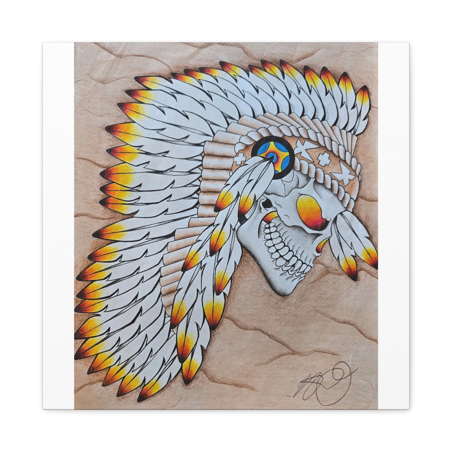 Chief Skull Matte Canvas Wall Art (Stretched 1.25")