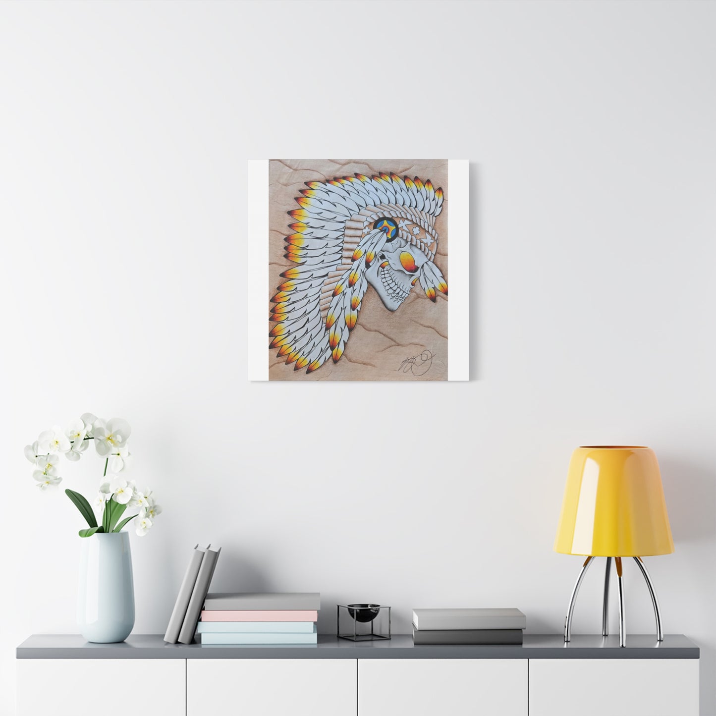 Chief Skull Matte Canvas Wall Art (Stretched 1.25")