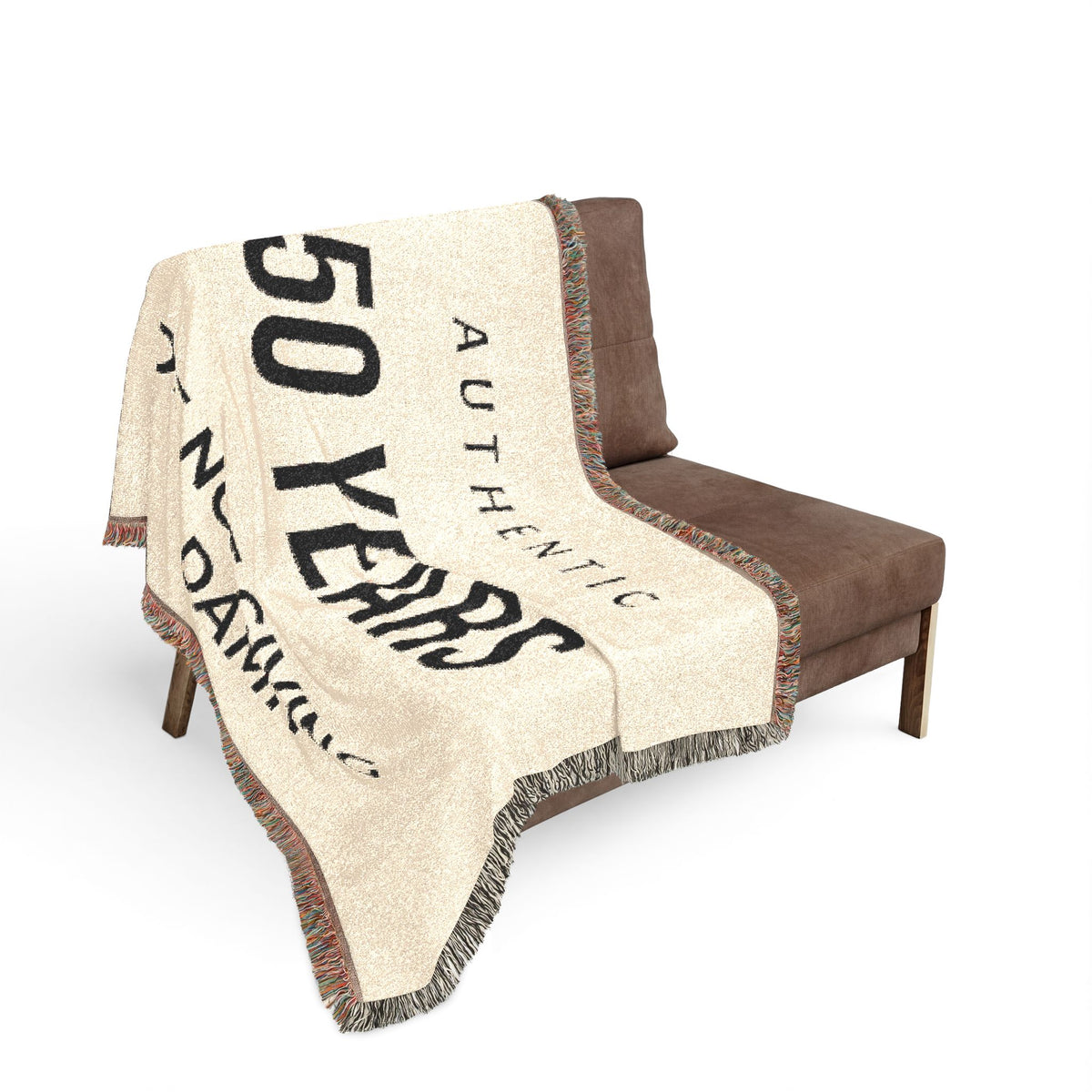 50 Years of Not Giving a Damn Woven Blanket — Funny 50th Birthday Throw