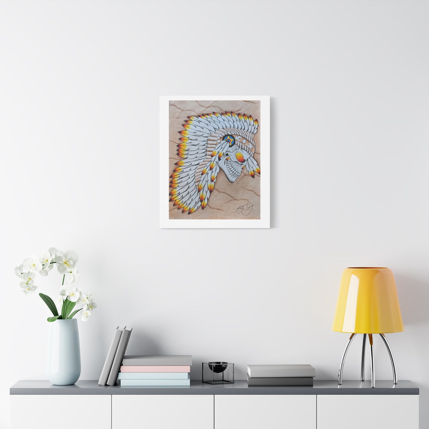 Chief Skull Matte Canvas Wall Art (Stretched 1.25")