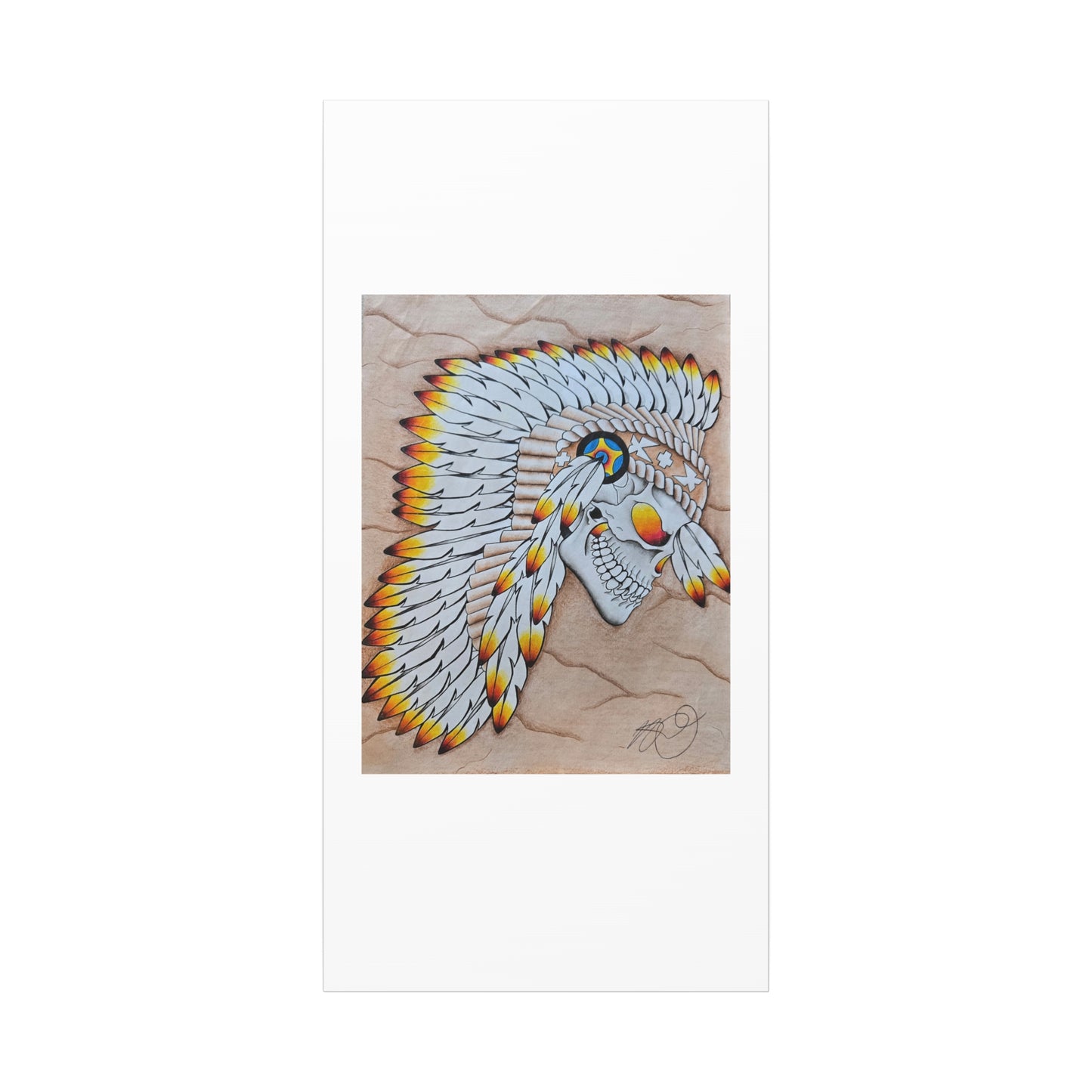 Chief Skull Matte Canvas Wall Art (Stretched 1.25")