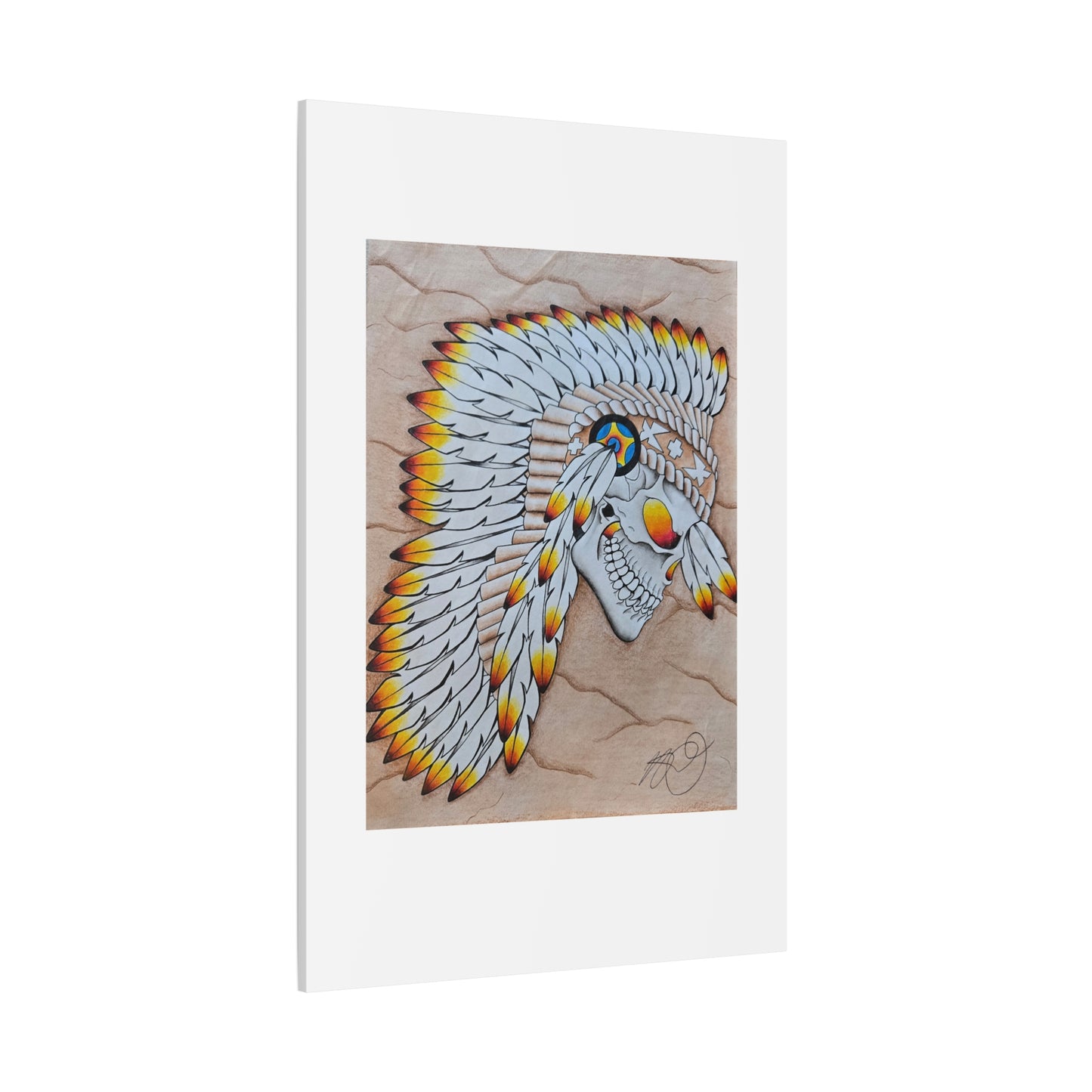 Chief Skull Matte Canvas Wall Art (Stretched 1.25")