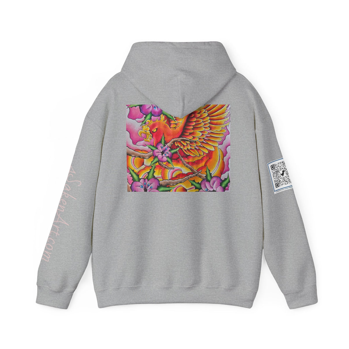 Phoenix Wings Hoodie — Vibrant Floral Phoenix Graphic Sweatshirt