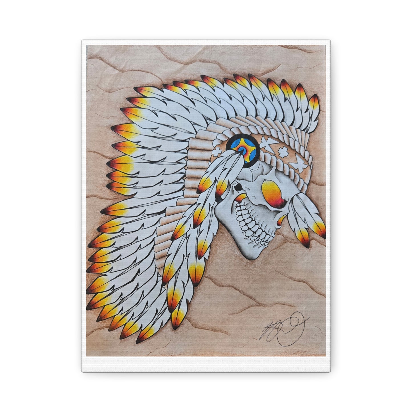 Chief Skull Matte Canvas Wall Art (Stretched 1.25")