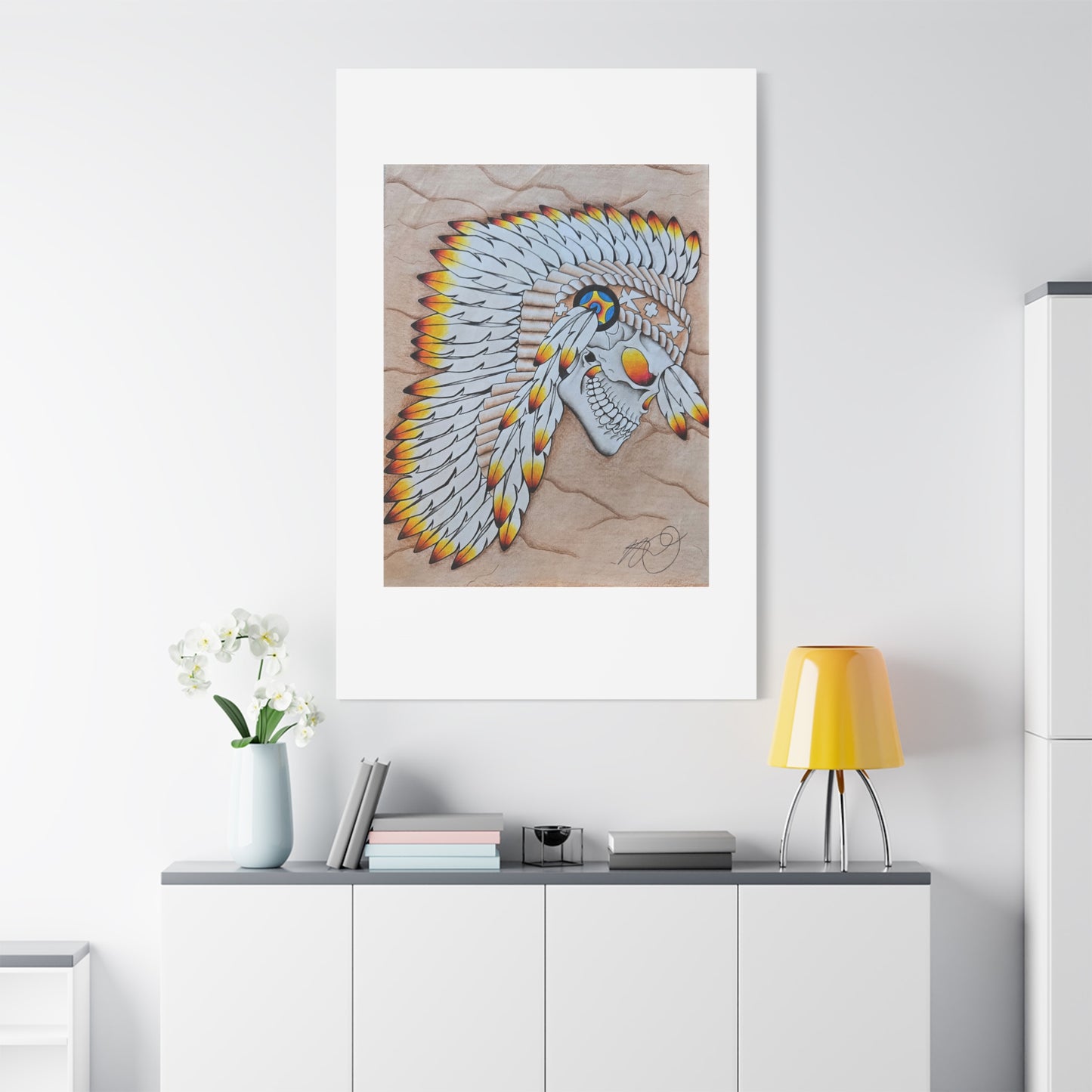 Chief Skull Matte Canvas Wall Art (Stretched 1.25")