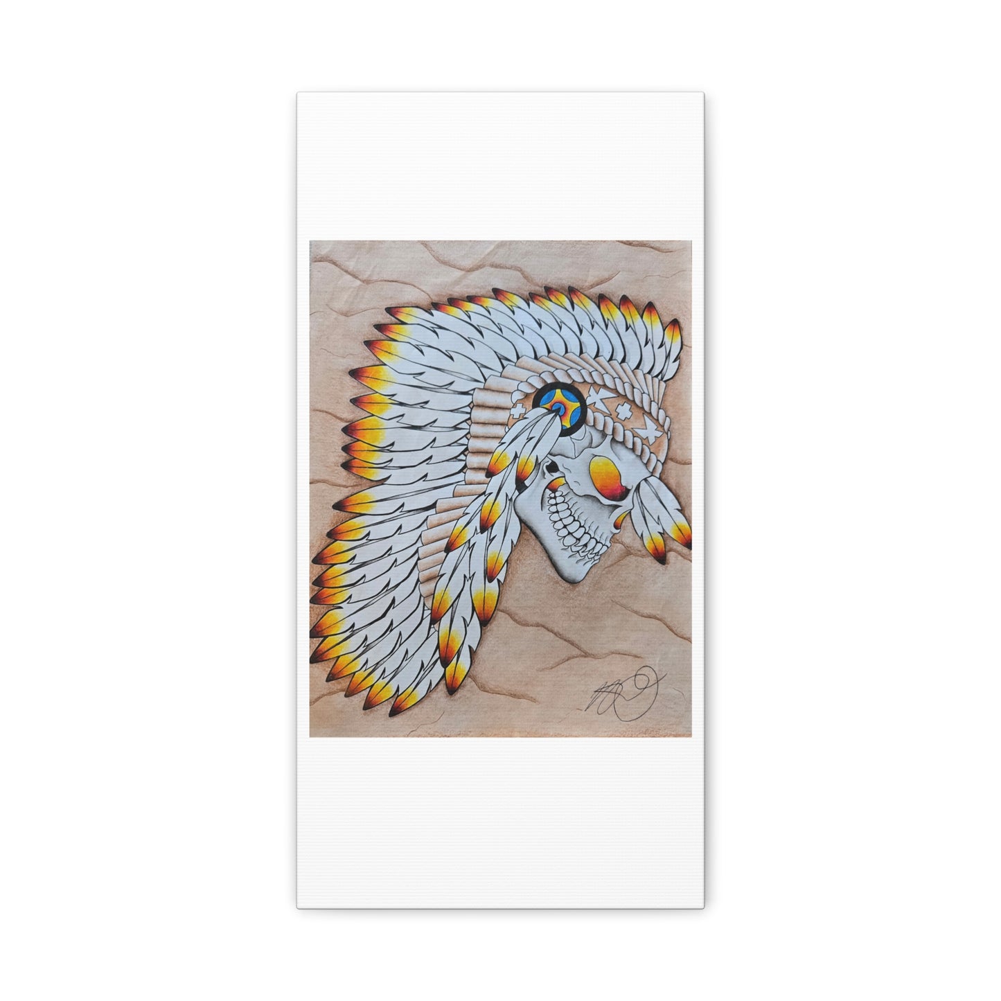 Chief Skull Matte Canvas Wall Art (Stretched 1.25")