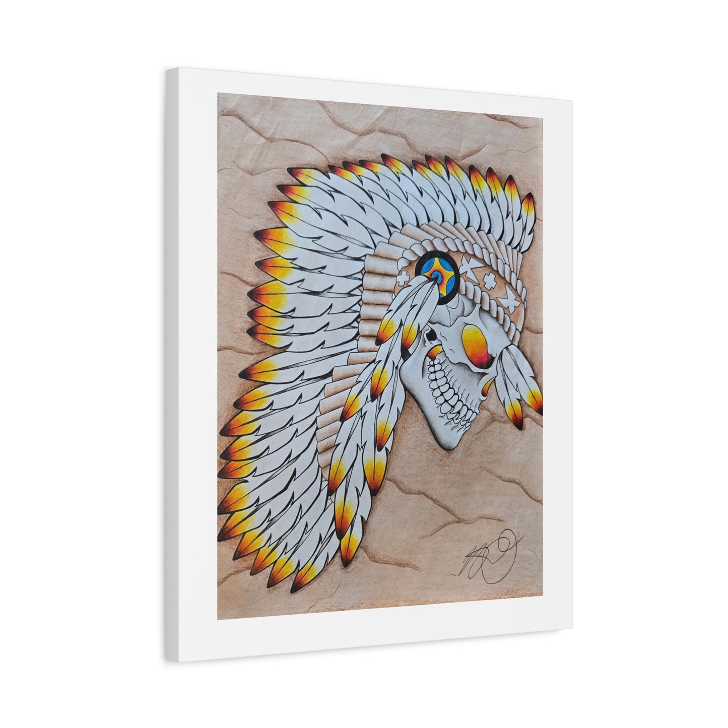 Chief Skull Matte Canvas Wall Art (Stretched 1.25")