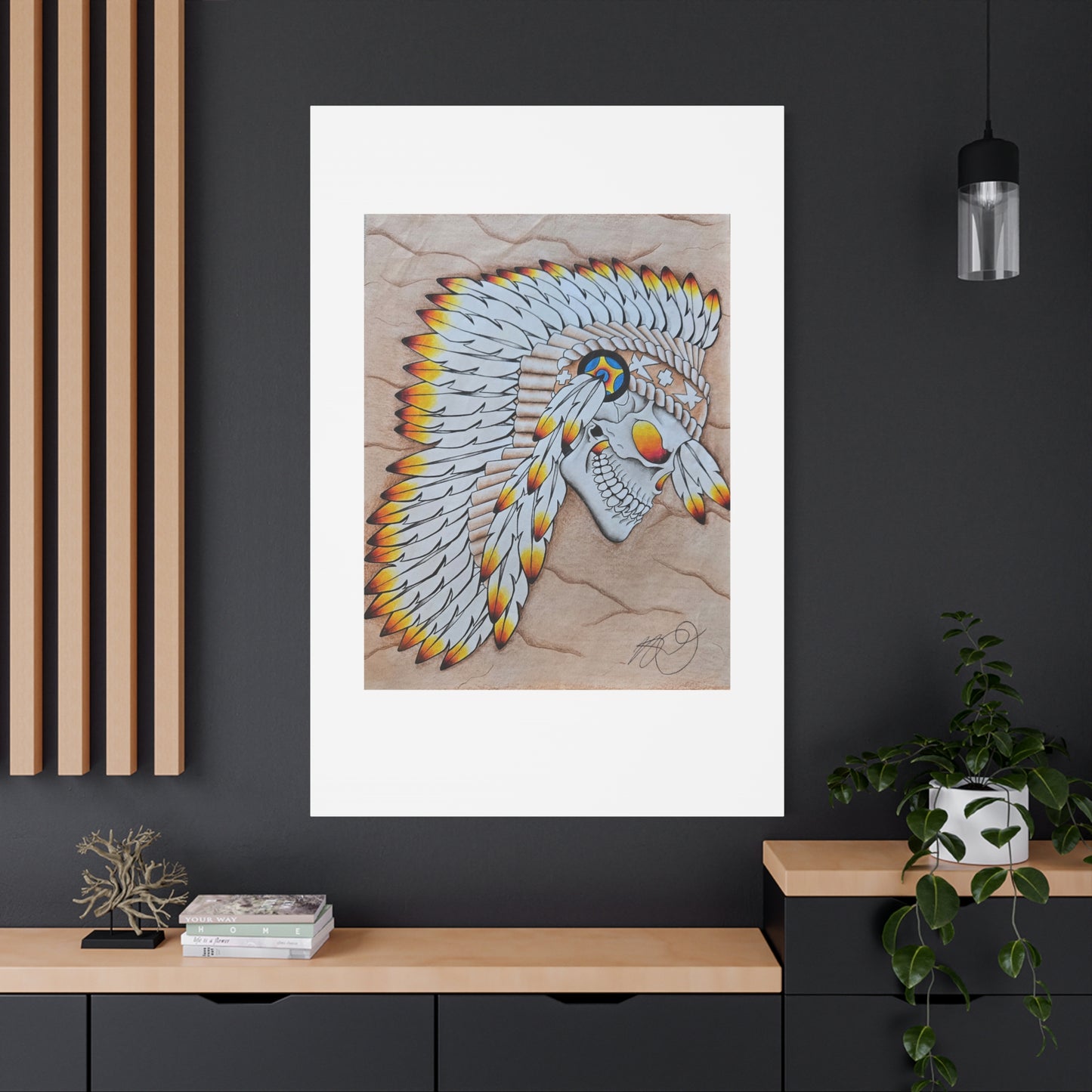 Chief Skull Matte Canvas Wall Art (Stretched 1.25")