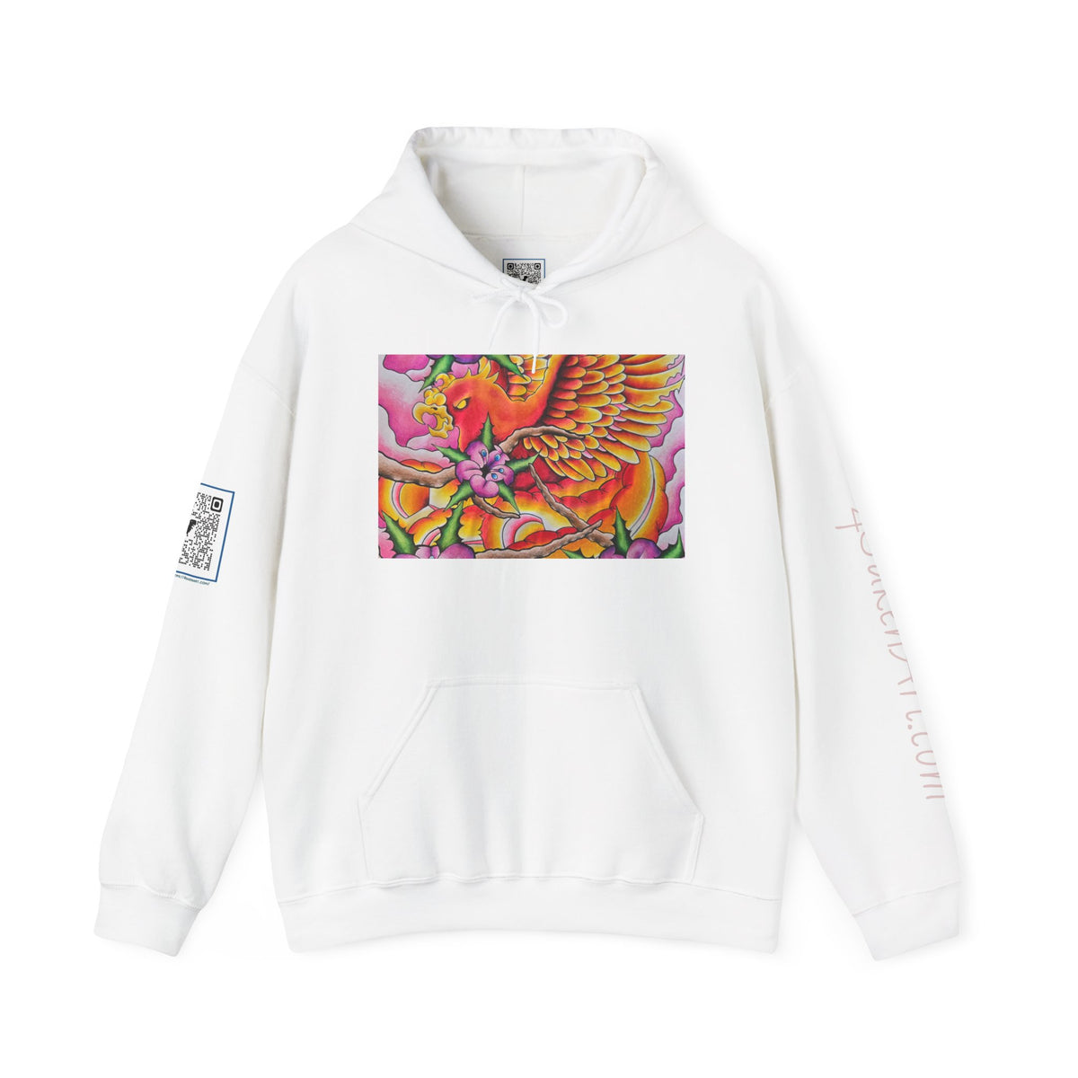 Phoenix Wings Hoodie — Vibrant Floral Phoenix Graphic Sweatshirt