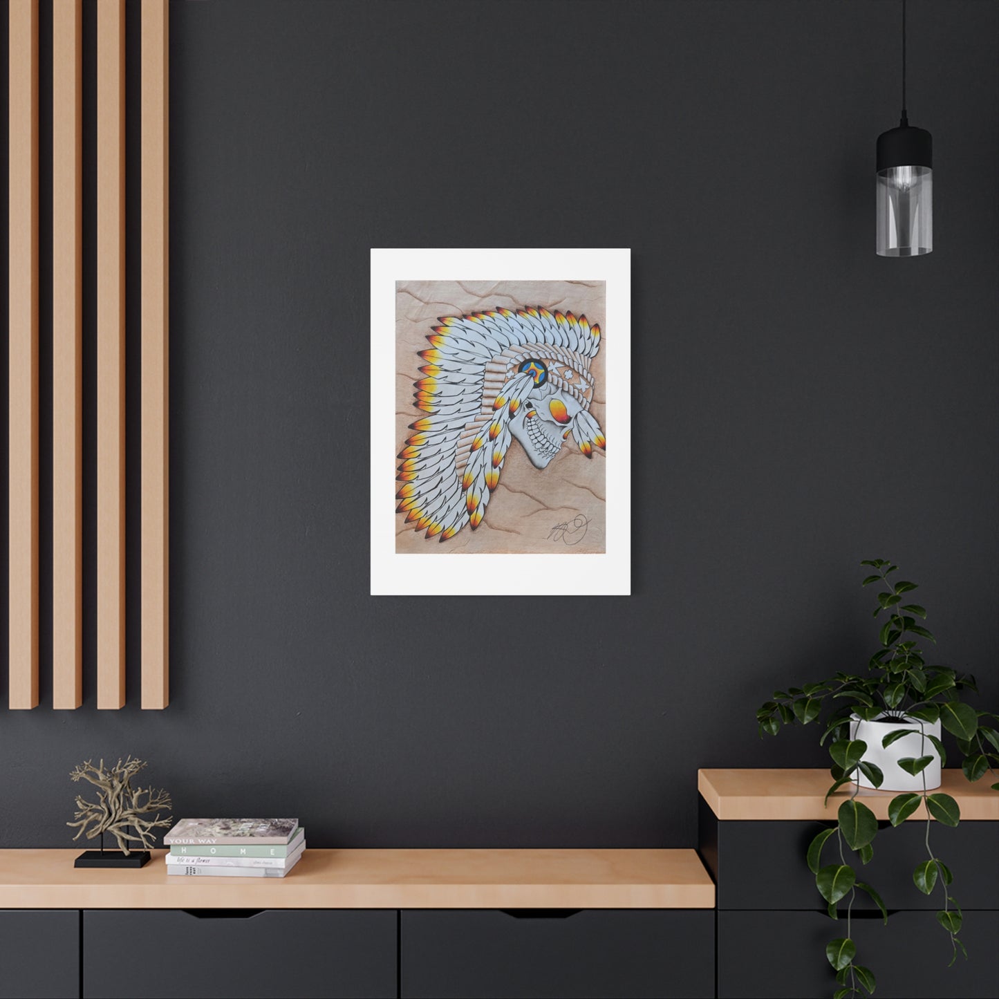 Chief Skull Matte Canvas Wall Art (Stretched 1.25")
