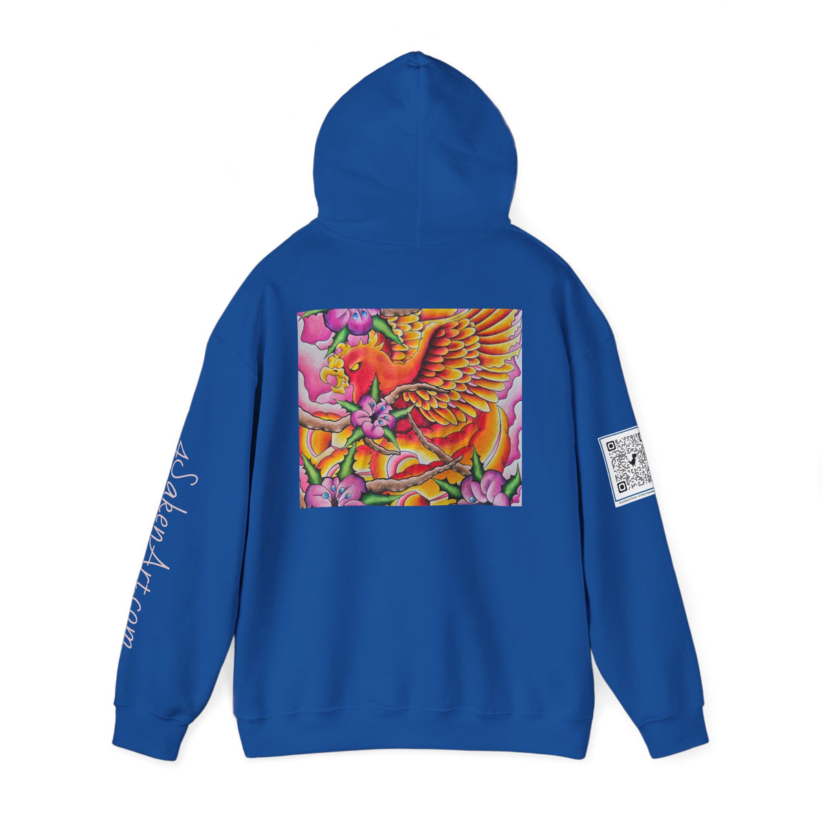 Phoenix Wings Hoodie — Vibrant Floral Phoenix Graphic Sweatshirt