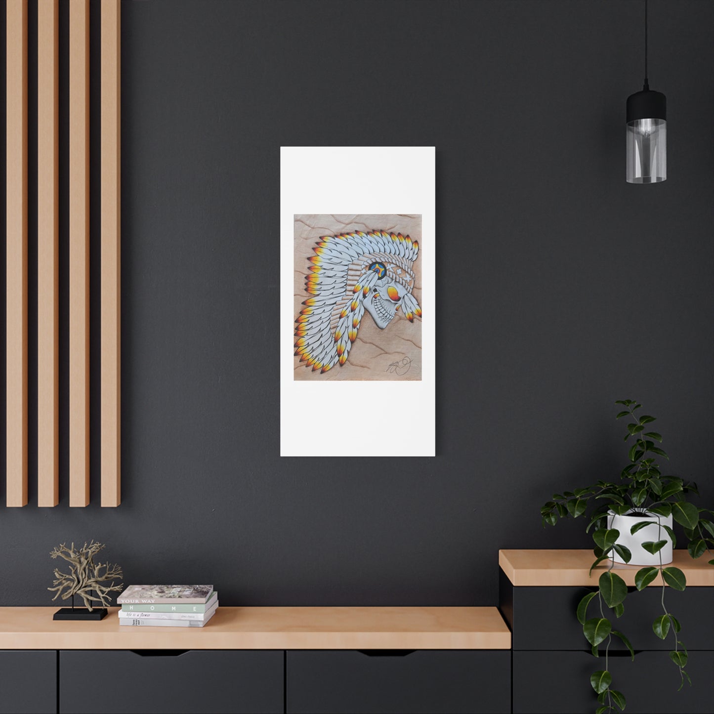 Chief Skull Matte Canvas Wall Art (Stretched 1.25")