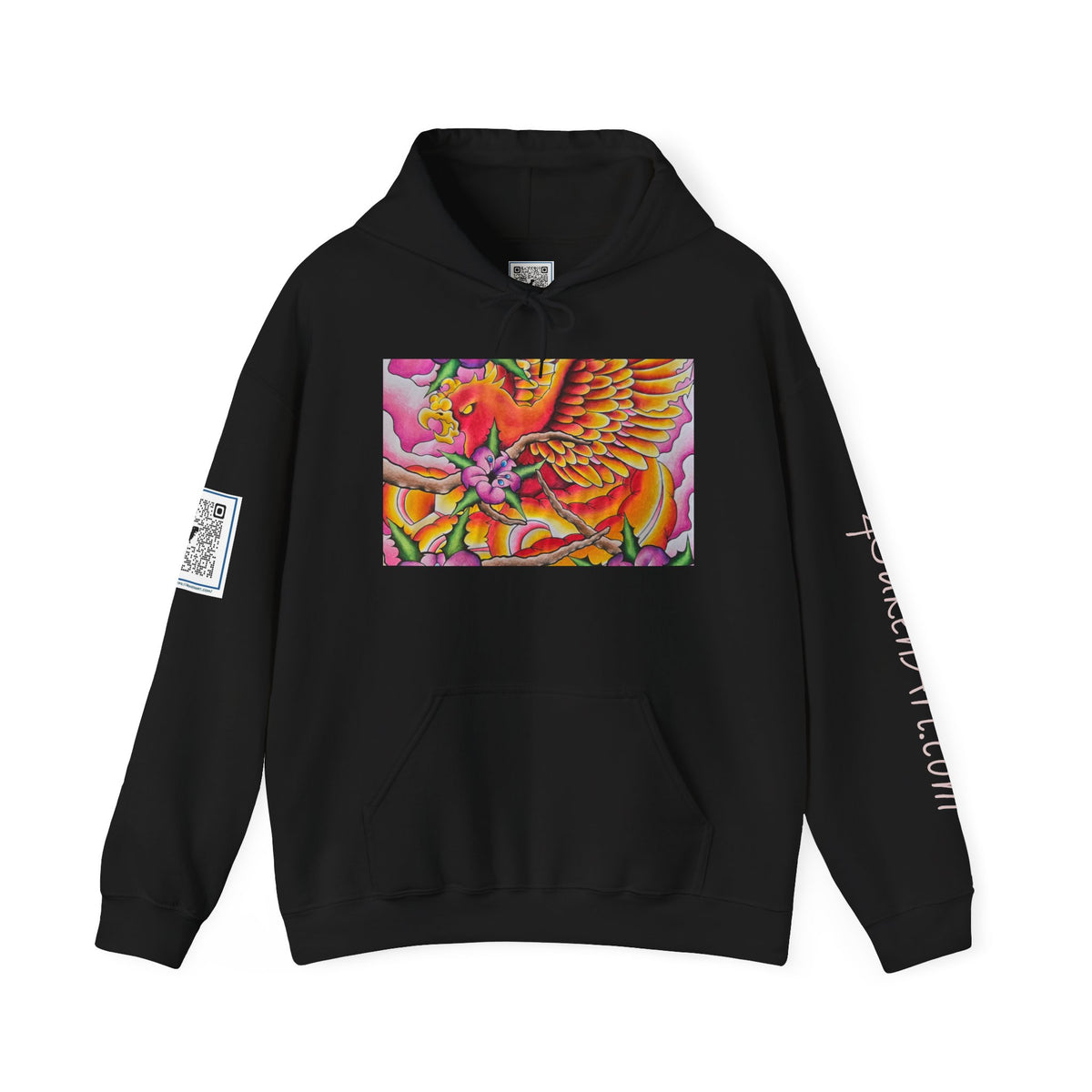 Phoenix Wings Hoodie — Vibrant Floral Phoenix Graphic Sweatshirt