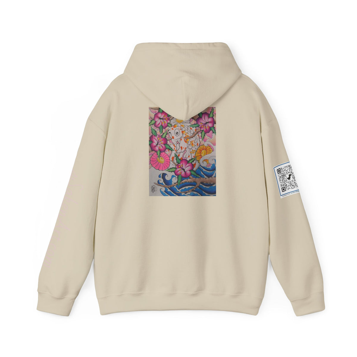 Floral Koi Art Hoodie — Colorful Japanese-Inspired Flower & Koi Pond Graphic