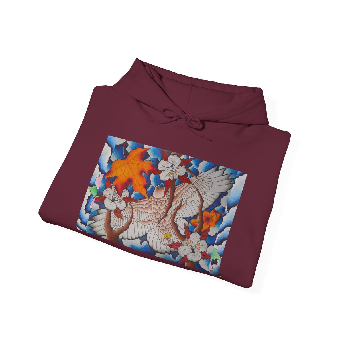 Floral Hawk Hoodie — Hawk with Flowers Sweatshirt