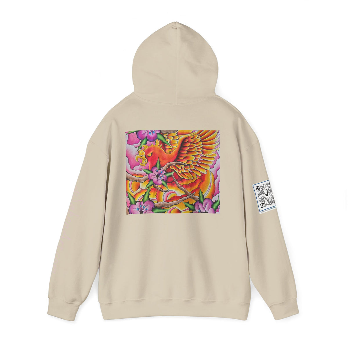 Phoenix Wings Hoodie — Vibrant Floral Phoenix Graphic Sweatshirt