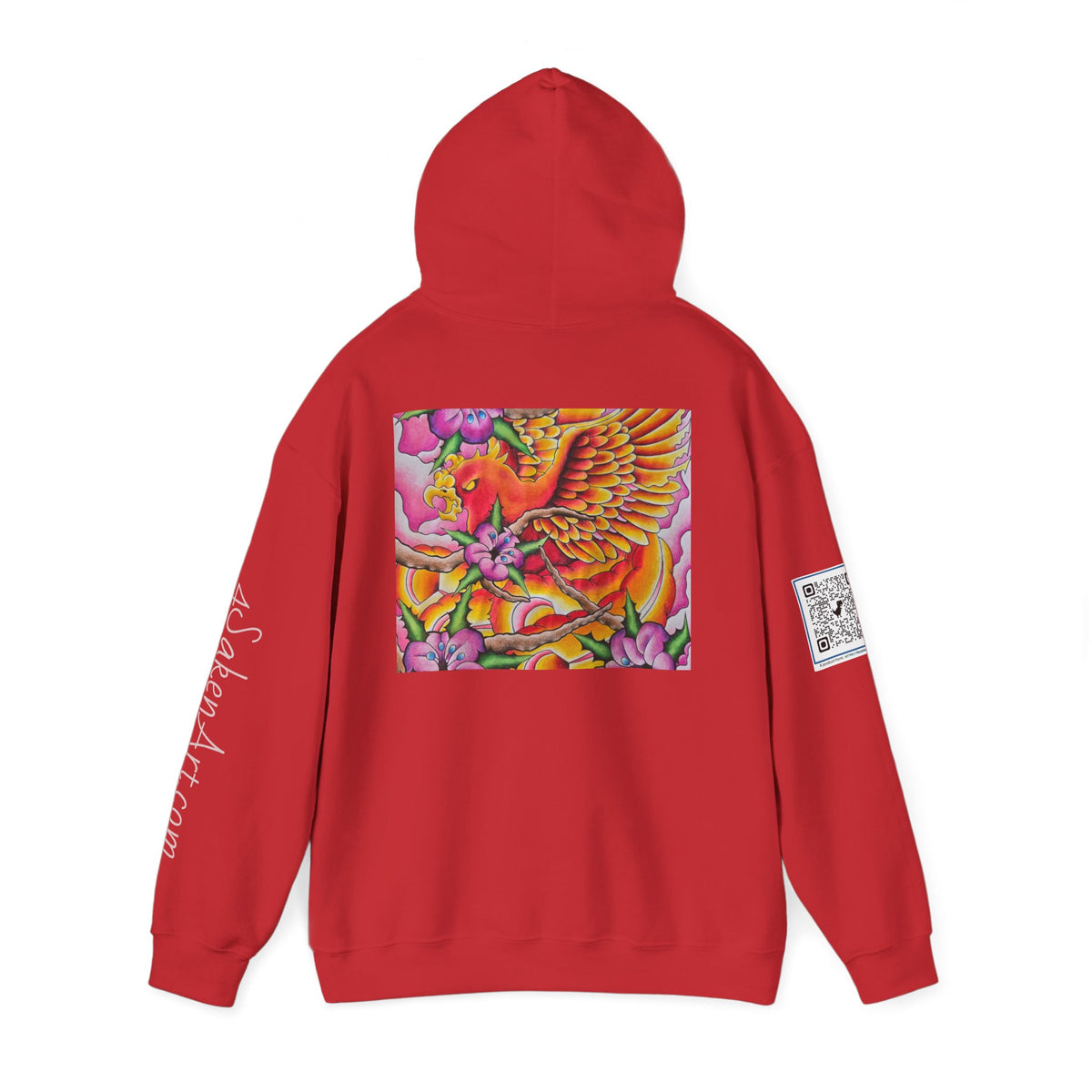 Phoenix Wings Hoodie — Vibrant Floral Phoenix Graphic Sweatshirt