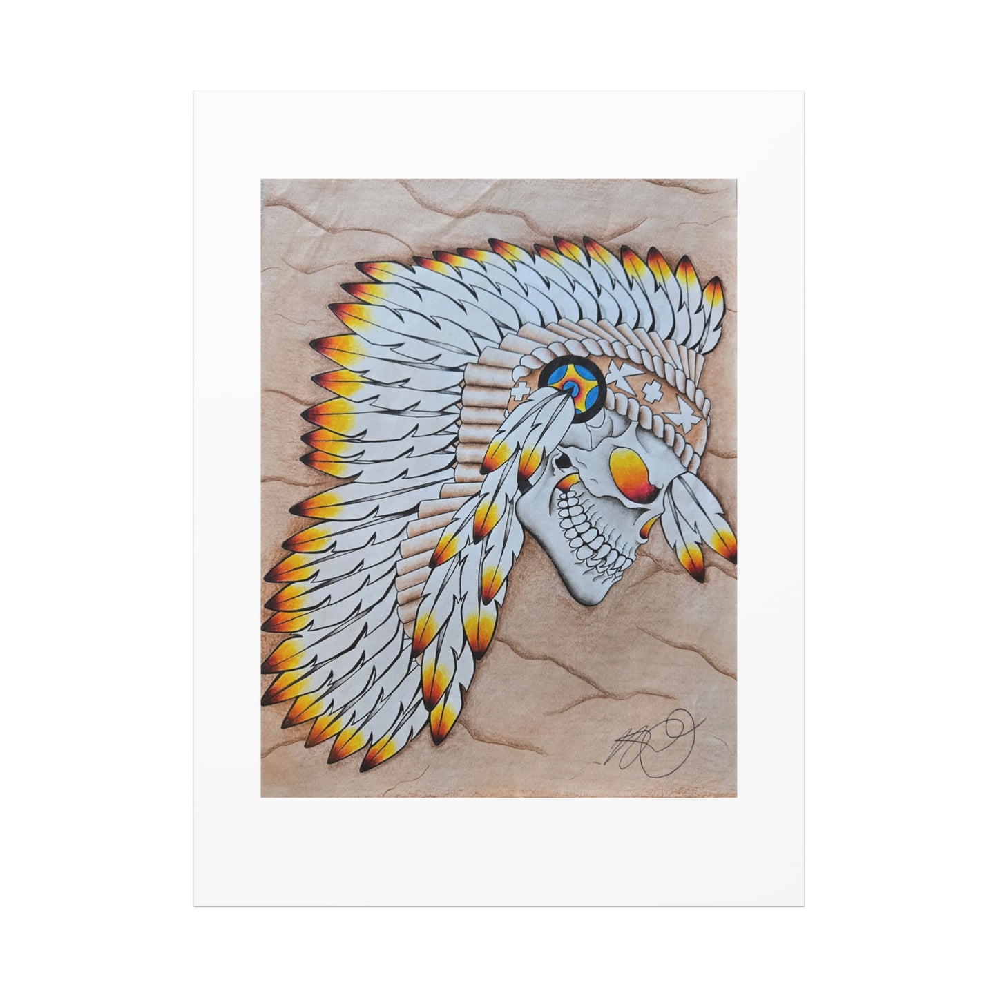 Chief Skull Matte Canvas Wall Art (Stretched 1.25")