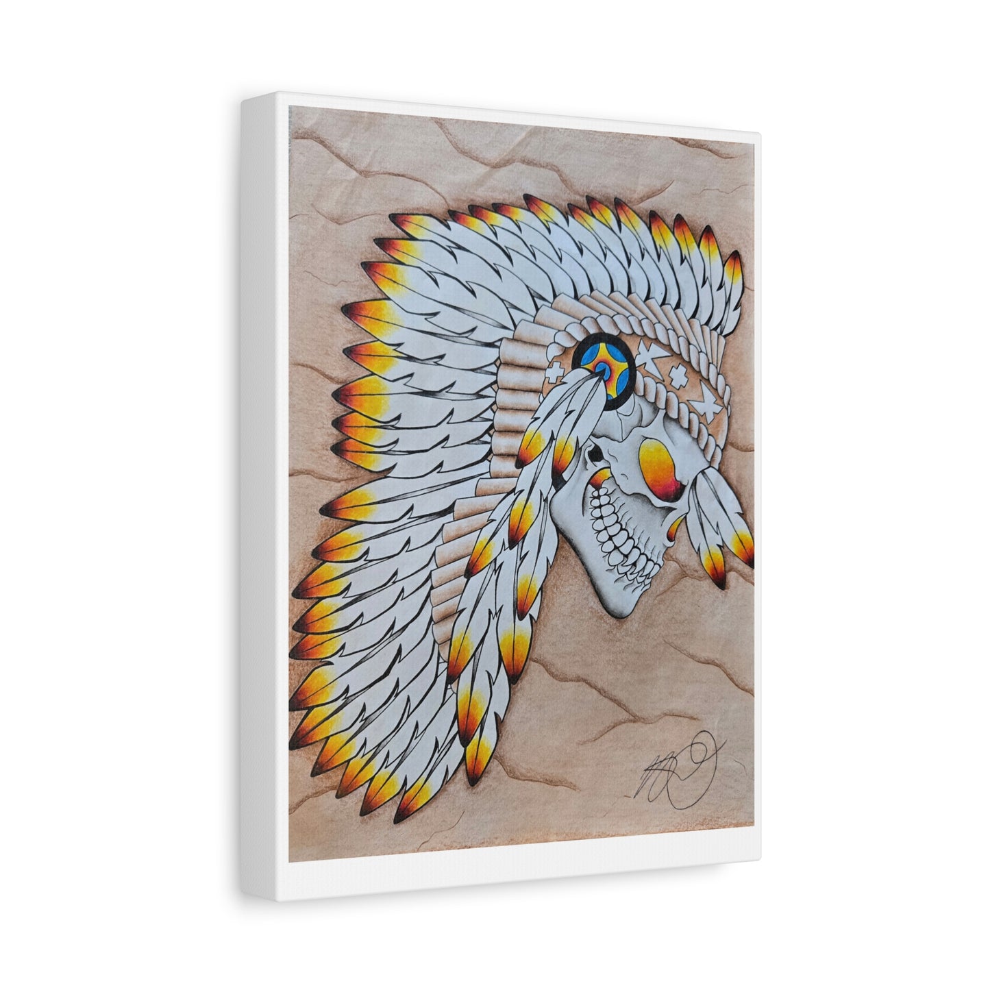 Chief Skull Matte Canvas Wall Art (Stretched 1.25")