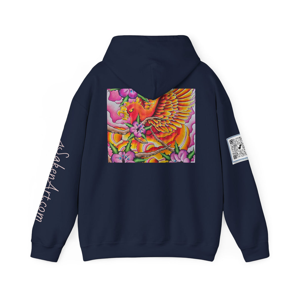 Phoenix Wings Hoodie — Vibrant Floral Phoenix Graphic Sweatshirt