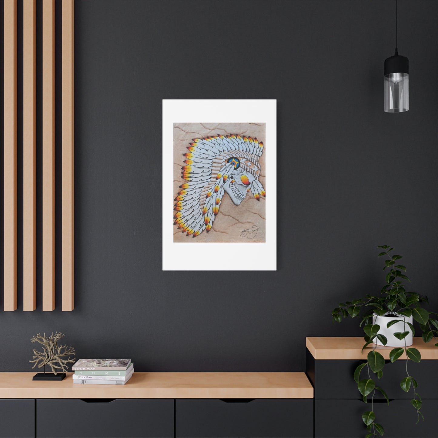 Chief Skull Matte Canvas Wall Art (Stretched 1.25")