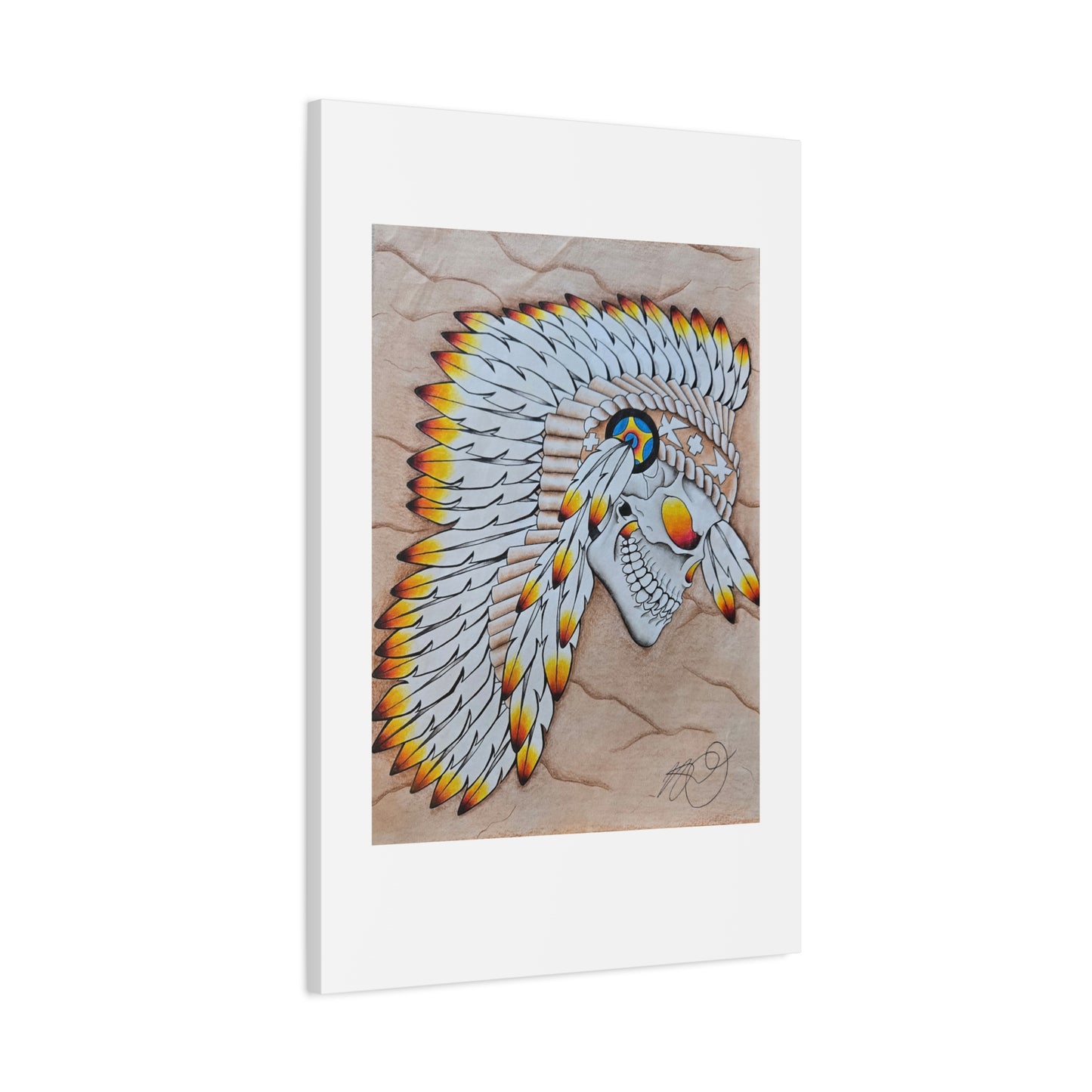 Chief Skull Matte Canvas Wall Art (Stretched 1.25")
