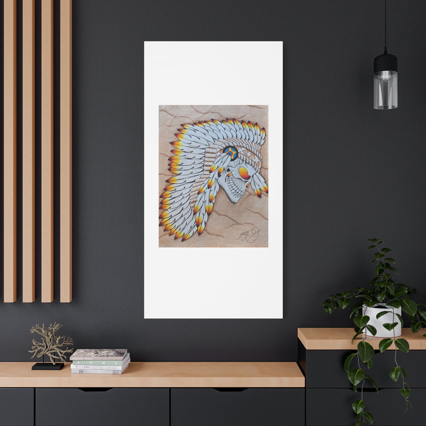 Chief Skull Matte Canvas Wall Art (Stretched 1.25")