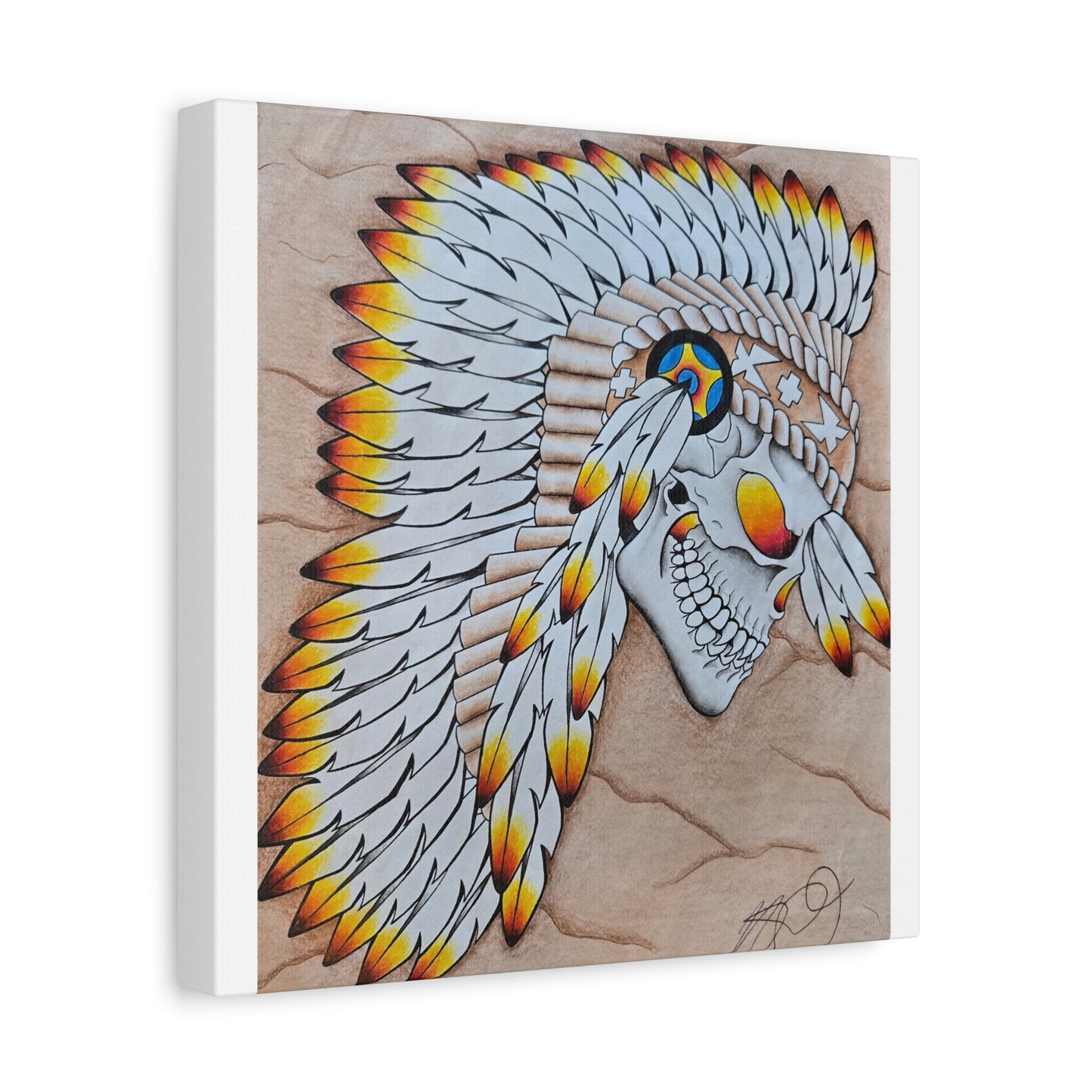 Chief Skull Matte Canvas Wall Art (Stretched 1.25")