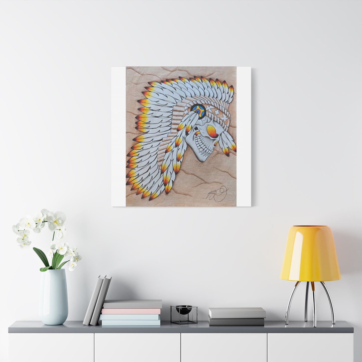 Chief Skull Matte Canvas Wall Art (Stretched 1.25")