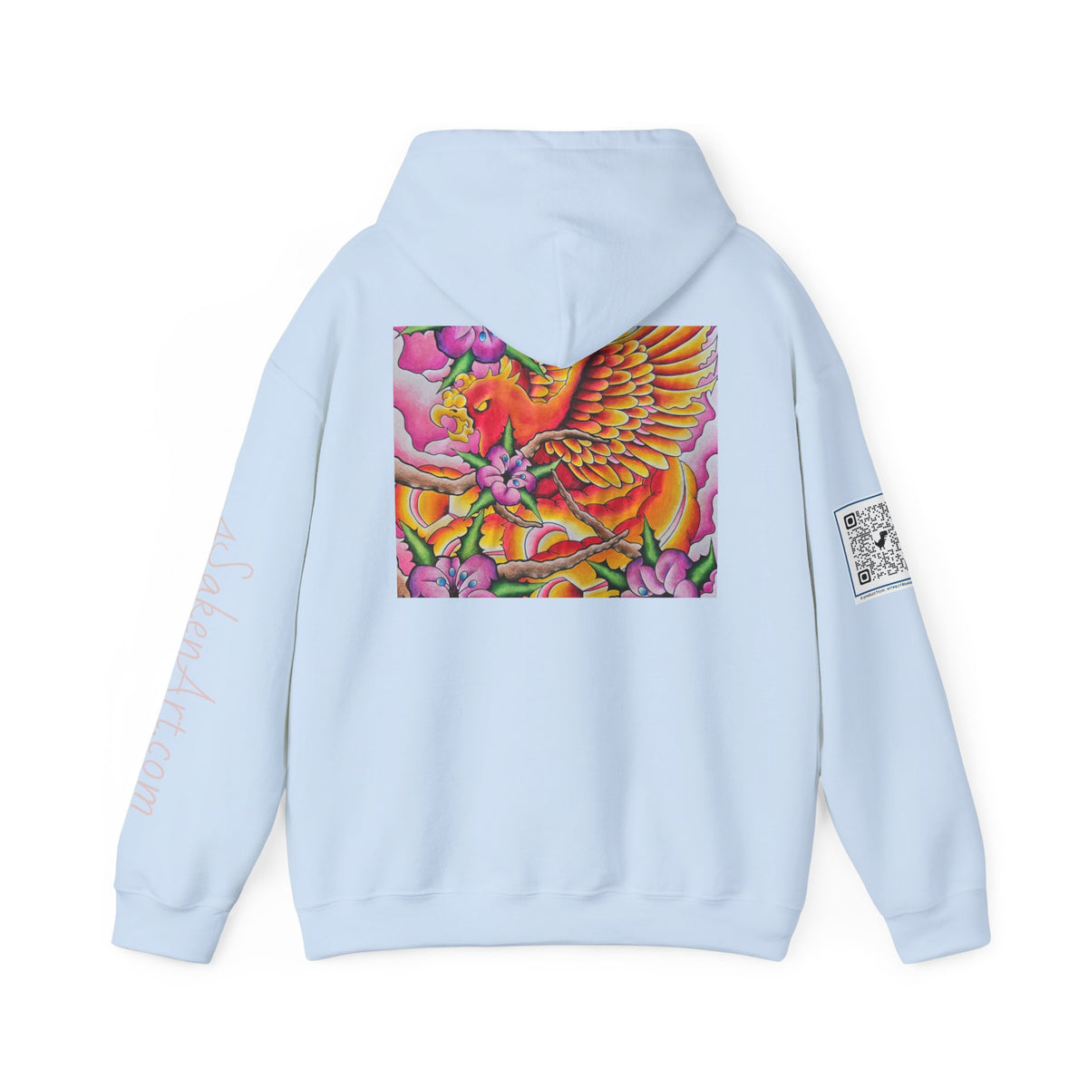 Phoenix Wings Hoodie — Vibrant Floral Phoenix Graphic Sweatshirt