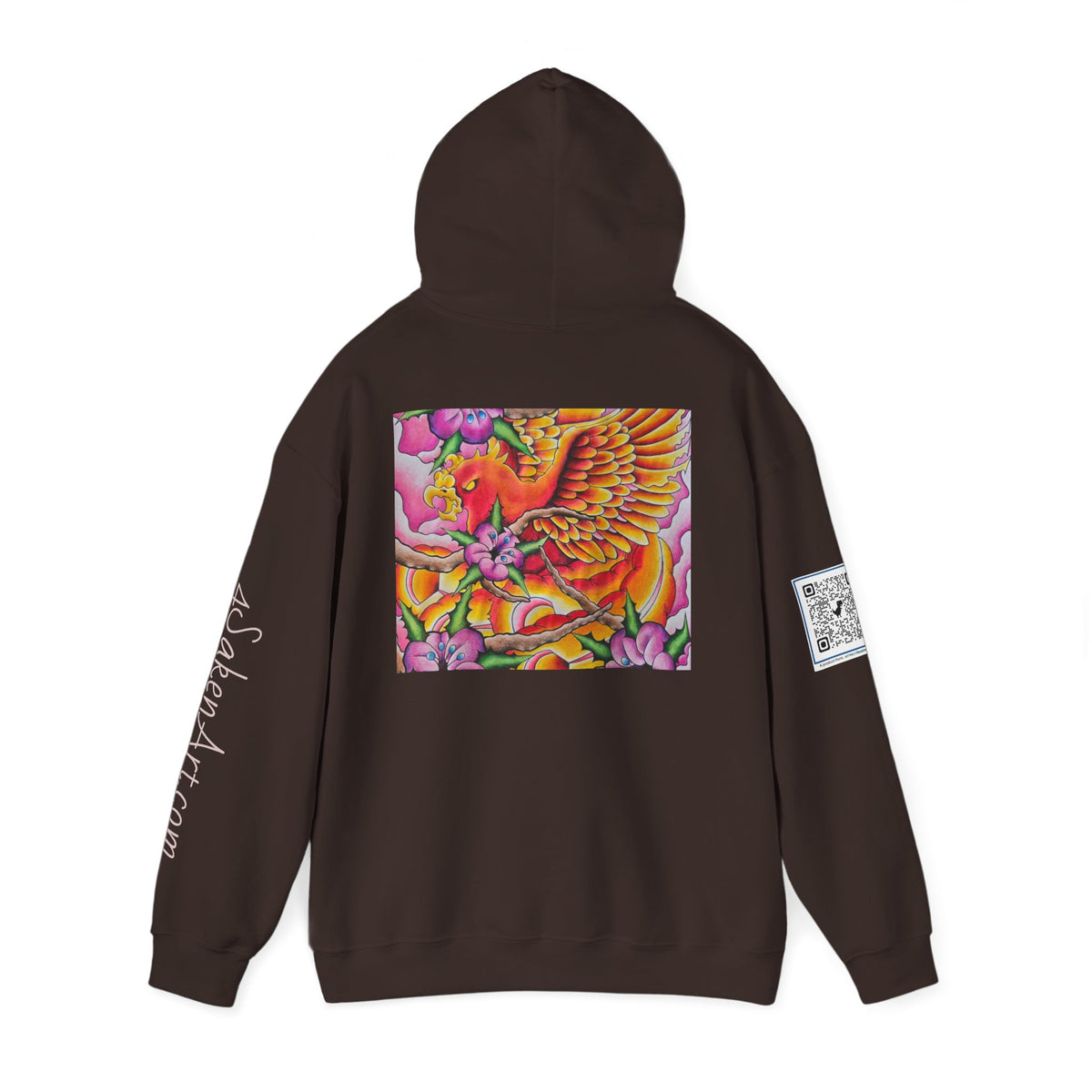 Phoenix Wings Hoodie — Vibrant Floral Phoenix Graphic Sweatshirt