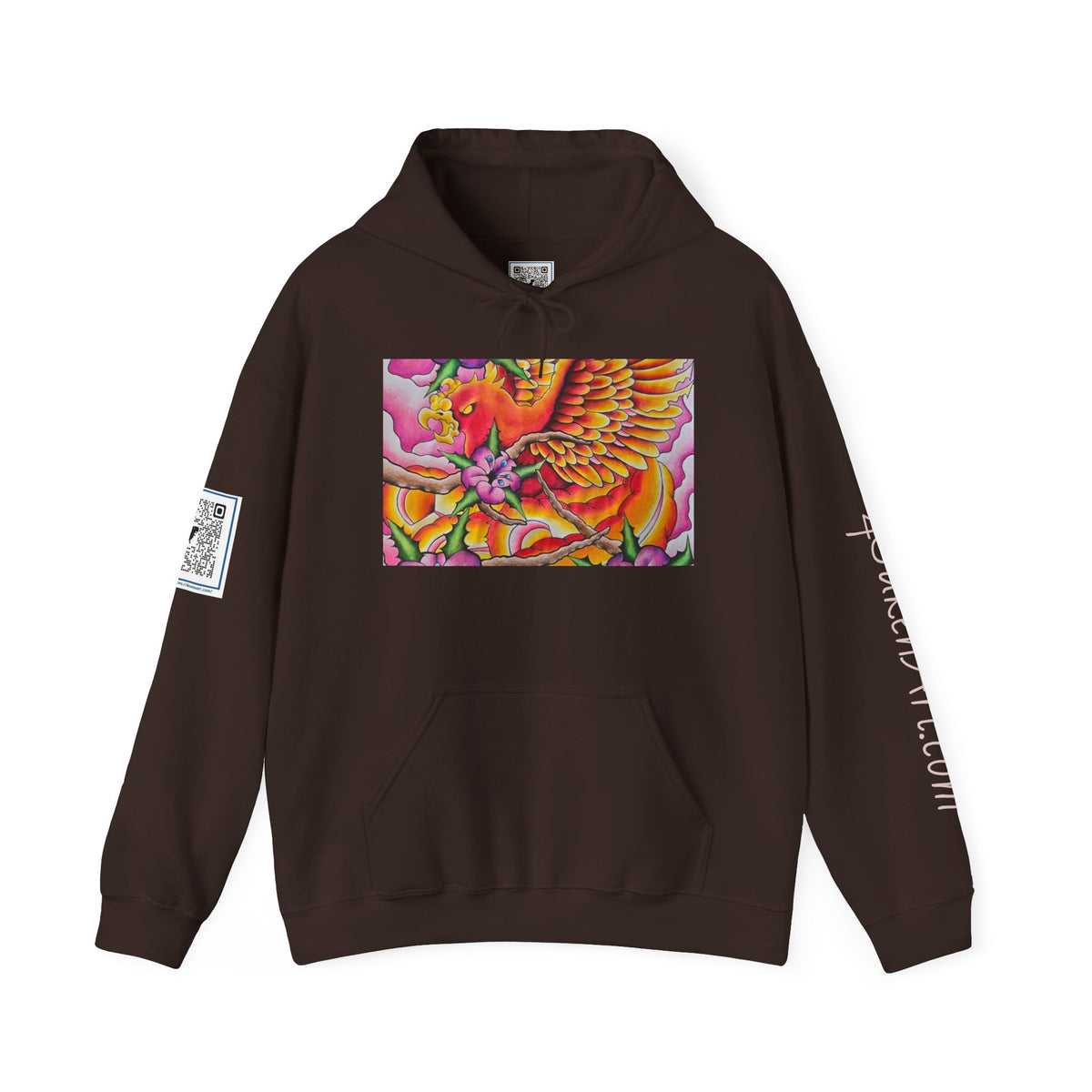 Phoenix Wings Hoodie — Vibrant Floral Phoenix Graphic Sweatshirt