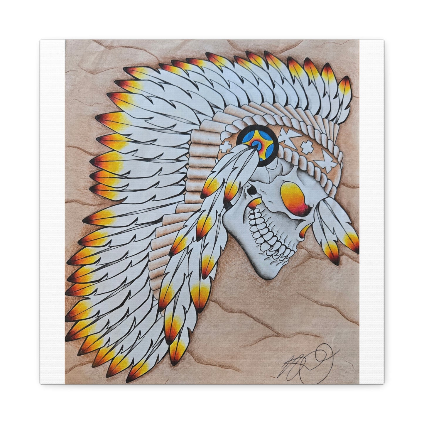 Chief Skull Matte Canvas Wall Art (Stretched 1.25")
