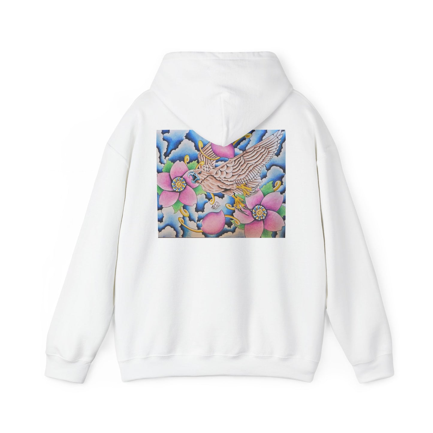 Floral Hawk Hoodie — Feminine Hawk with Flowers Sweatshirt