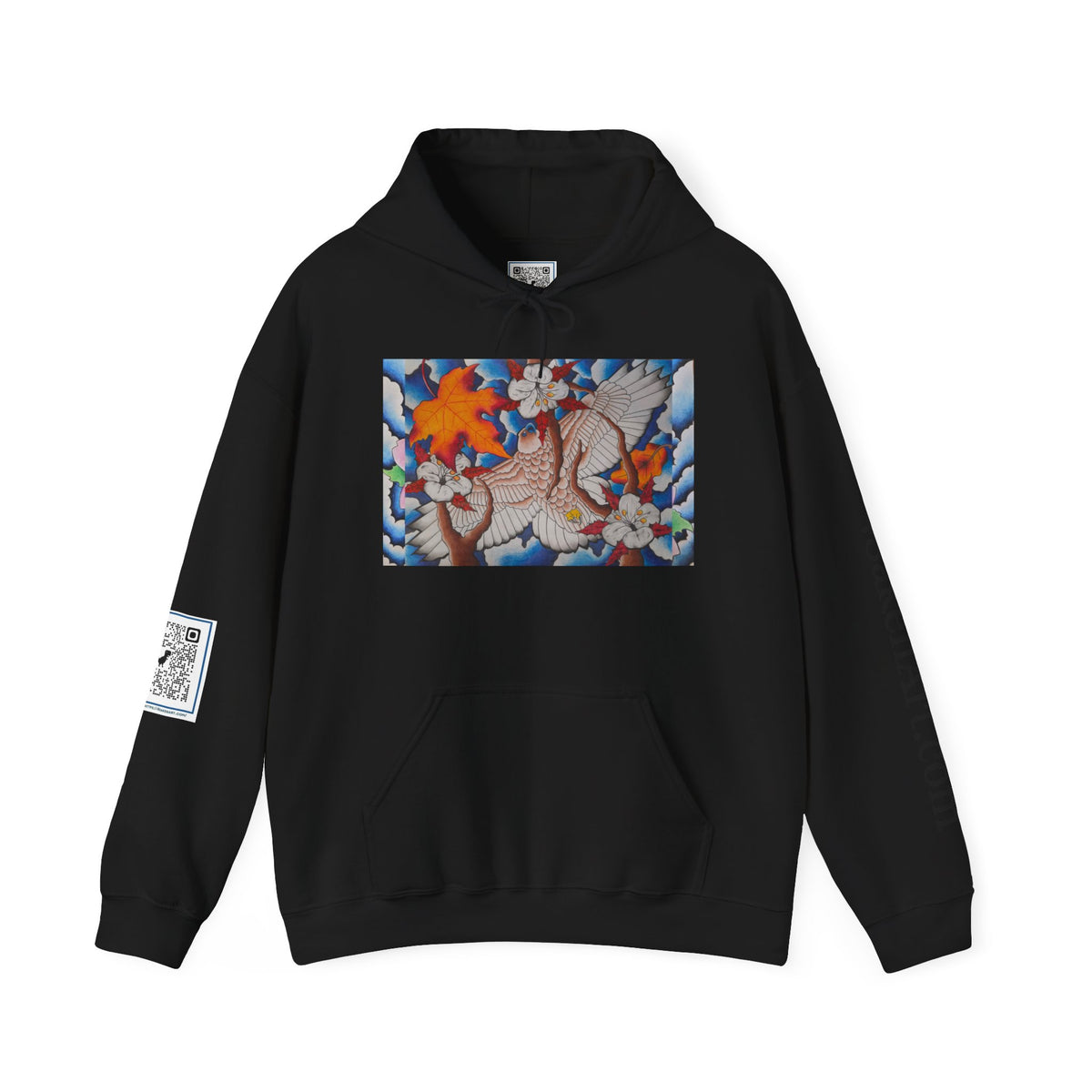 Floral Hawk Hoodie — Hawk with Flowers Sweatshirt