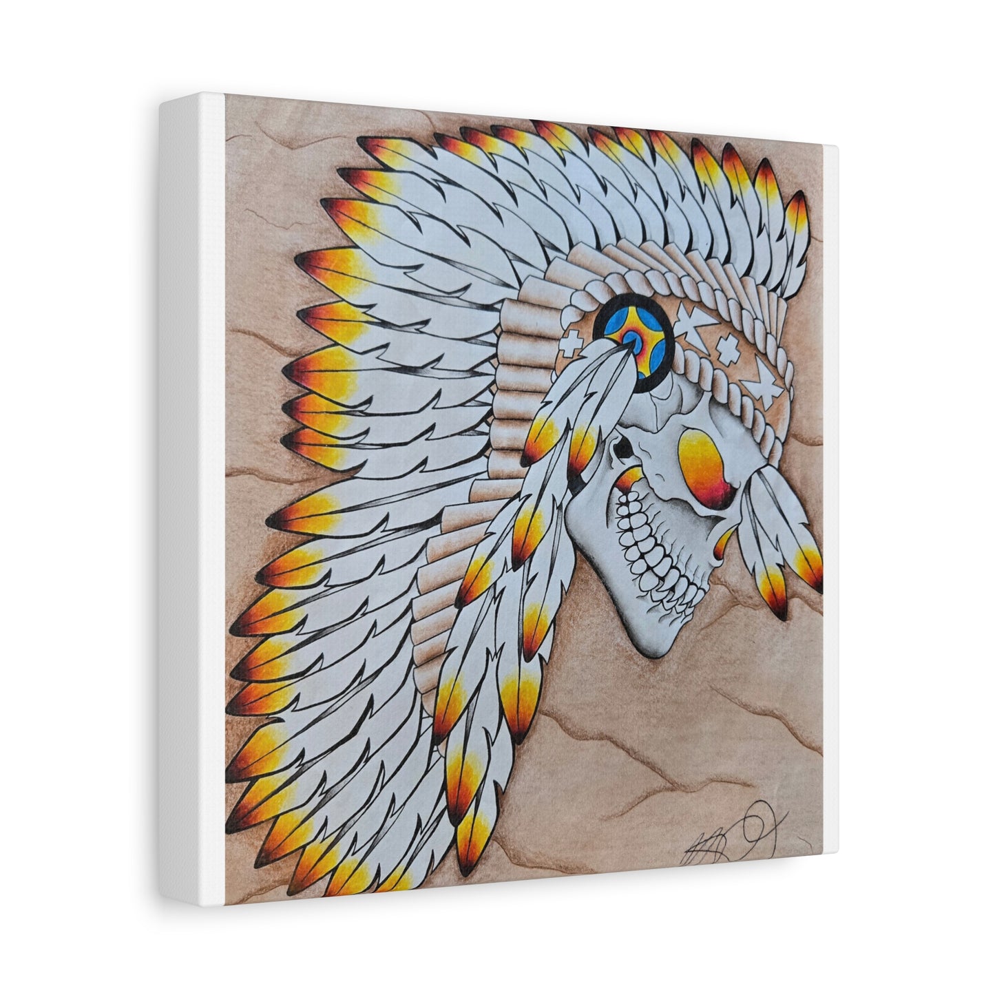 Chief Skull Matte Canvas Wall Art (Stretched 1.25")