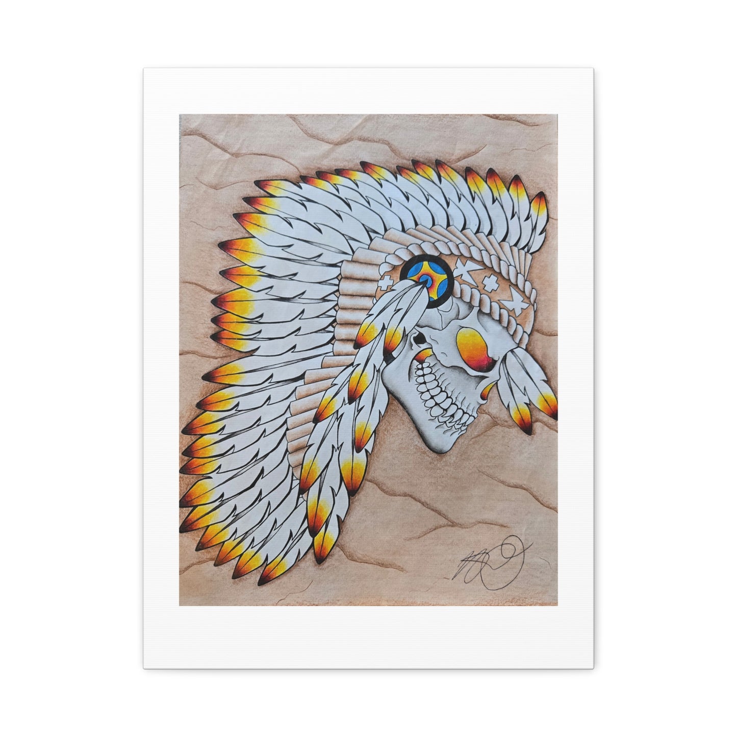 Chief Skull Matte Canvas Wall Art (Stretched 1.25")
