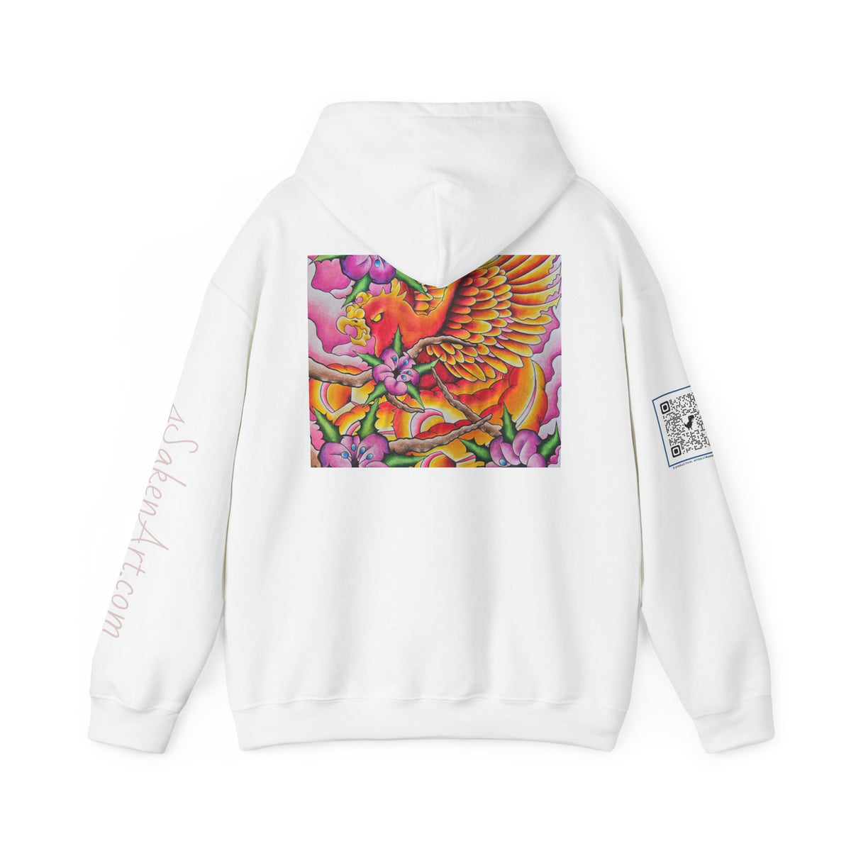 Phoenix Wings Hoodie — Vibrant Floral Phoenix Graphic Sweatshirt