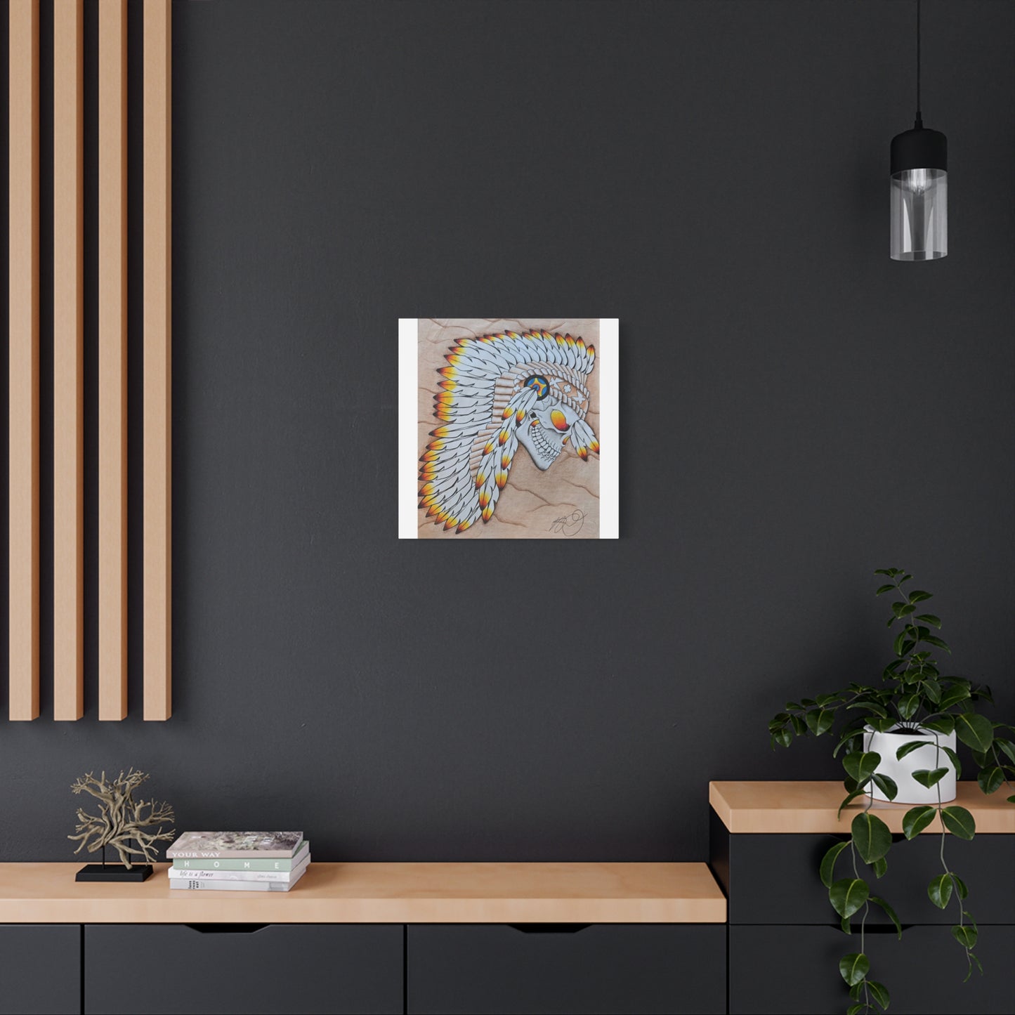 Chief Skull Matte Canvas Wall Art (Stretched 1.25")