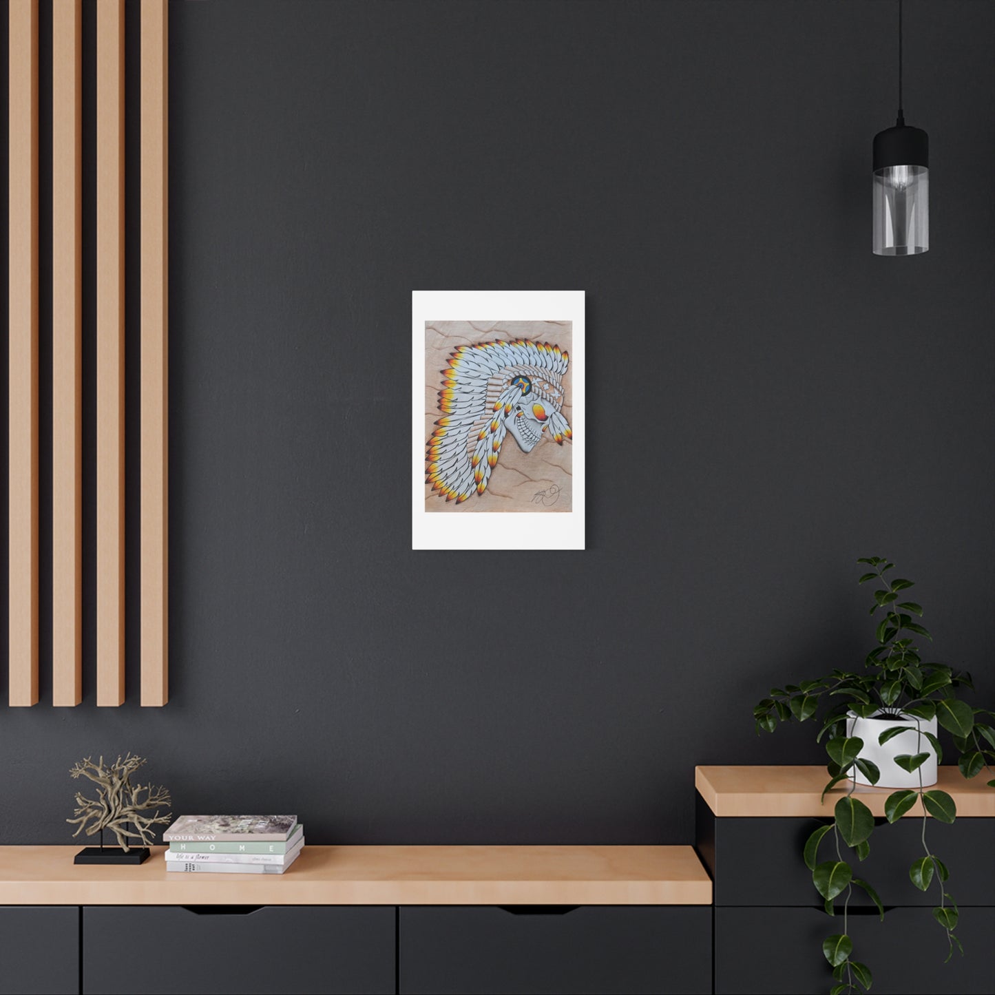 Chief Skull Matte Canvas Wall Art (Stretched 1.25")
