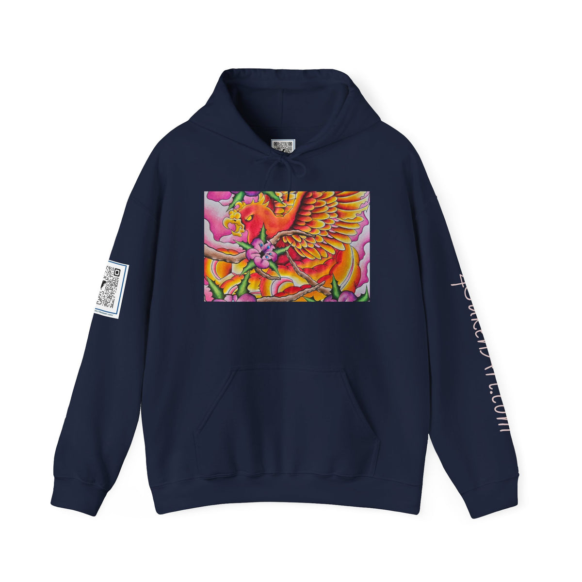 Phoenix Wings Hoodie — Vibrant Floral Phoenix Graphic Sweatshirt