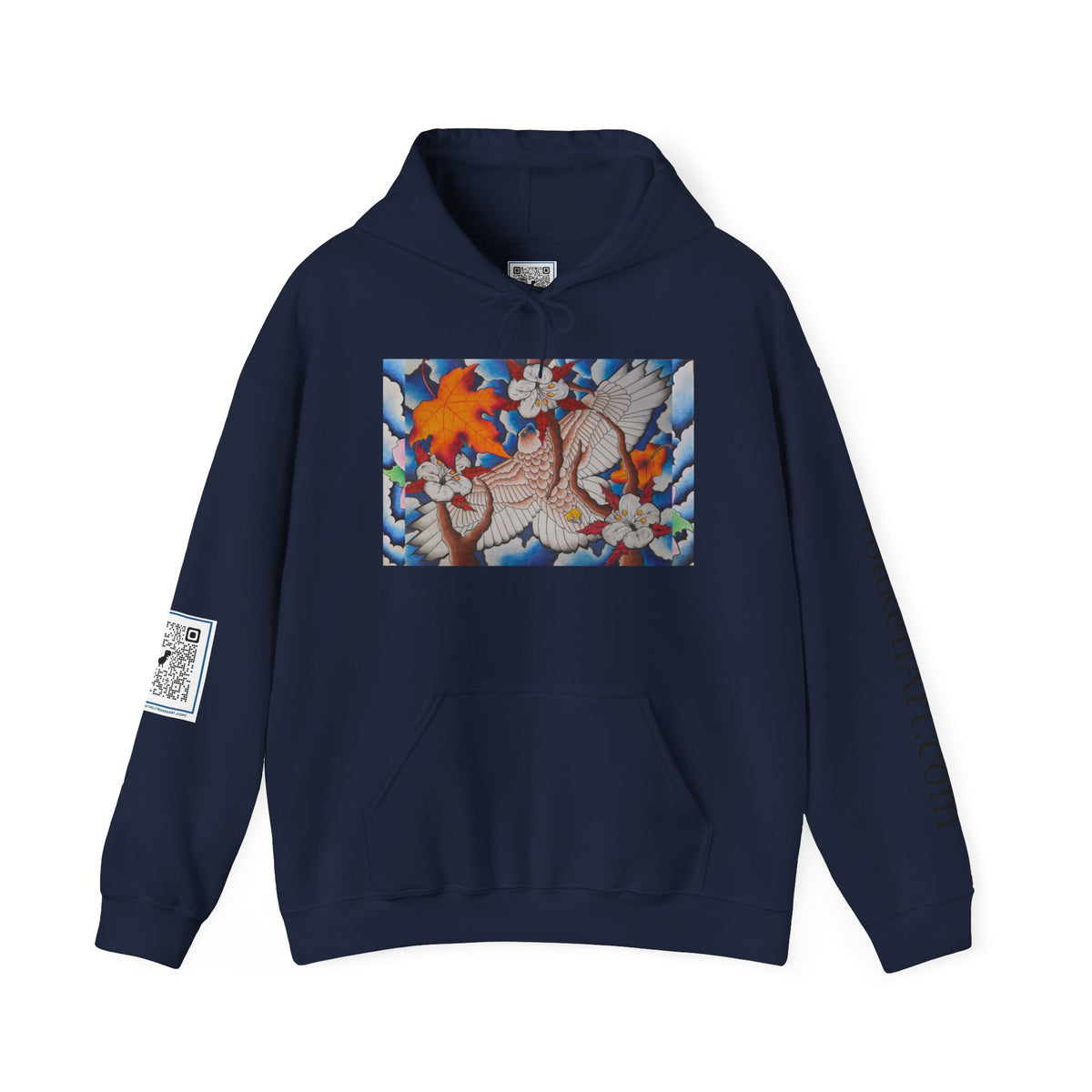 Floral Hawk Hoodie — Hawk with Flowers Sweatshirt