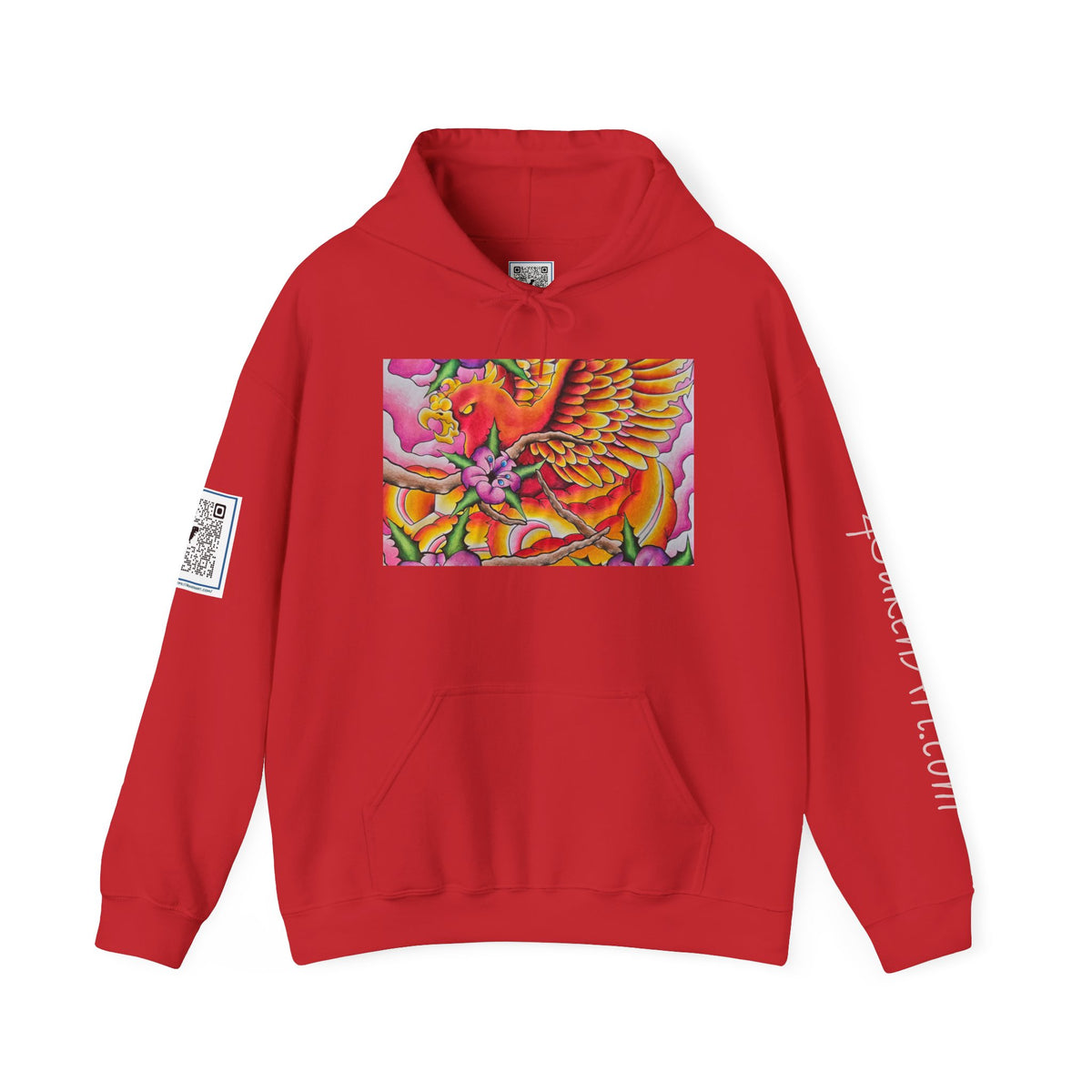 Phoenix Wings Hoodie — Vibrant Floral Phoenix Graphic Sweatshirt