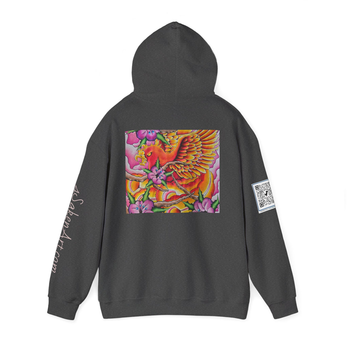 Phoenix Wings Hoodie — Vibrant Floral Phoenix Graphic Sweatshirt