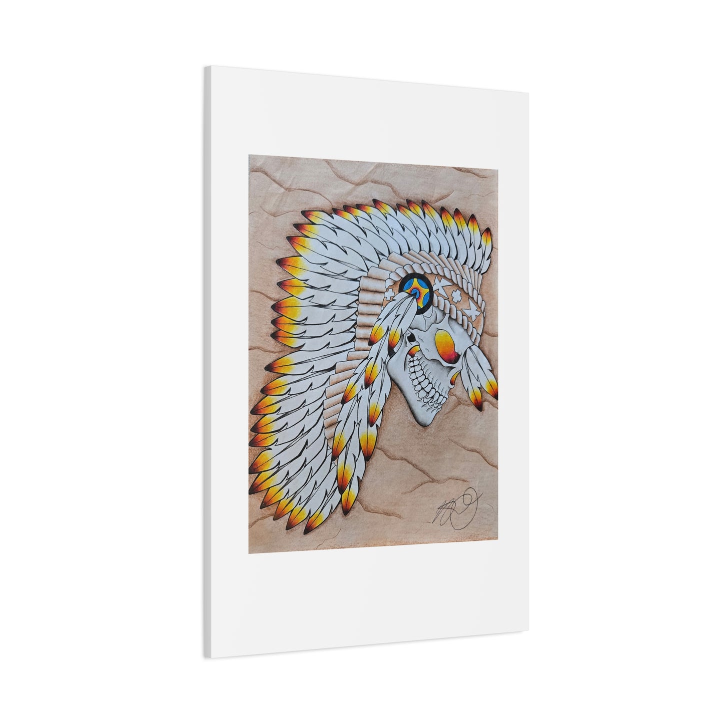 Chief Skull Matte Canvas Wall Art (Stretched 1.25")