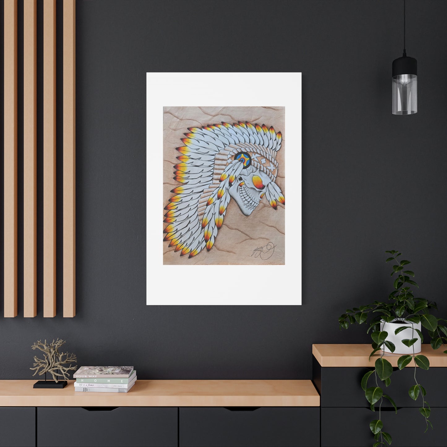 Chief Skull Matte Canvas Wall Art (Stretched 1.25")