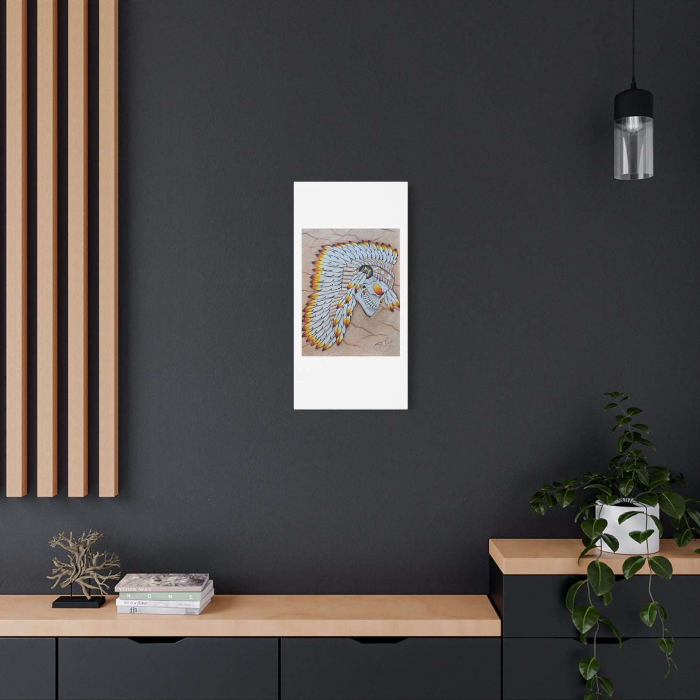 Chief Skull Matte Canvas Wall Art (Stretched 1.25")