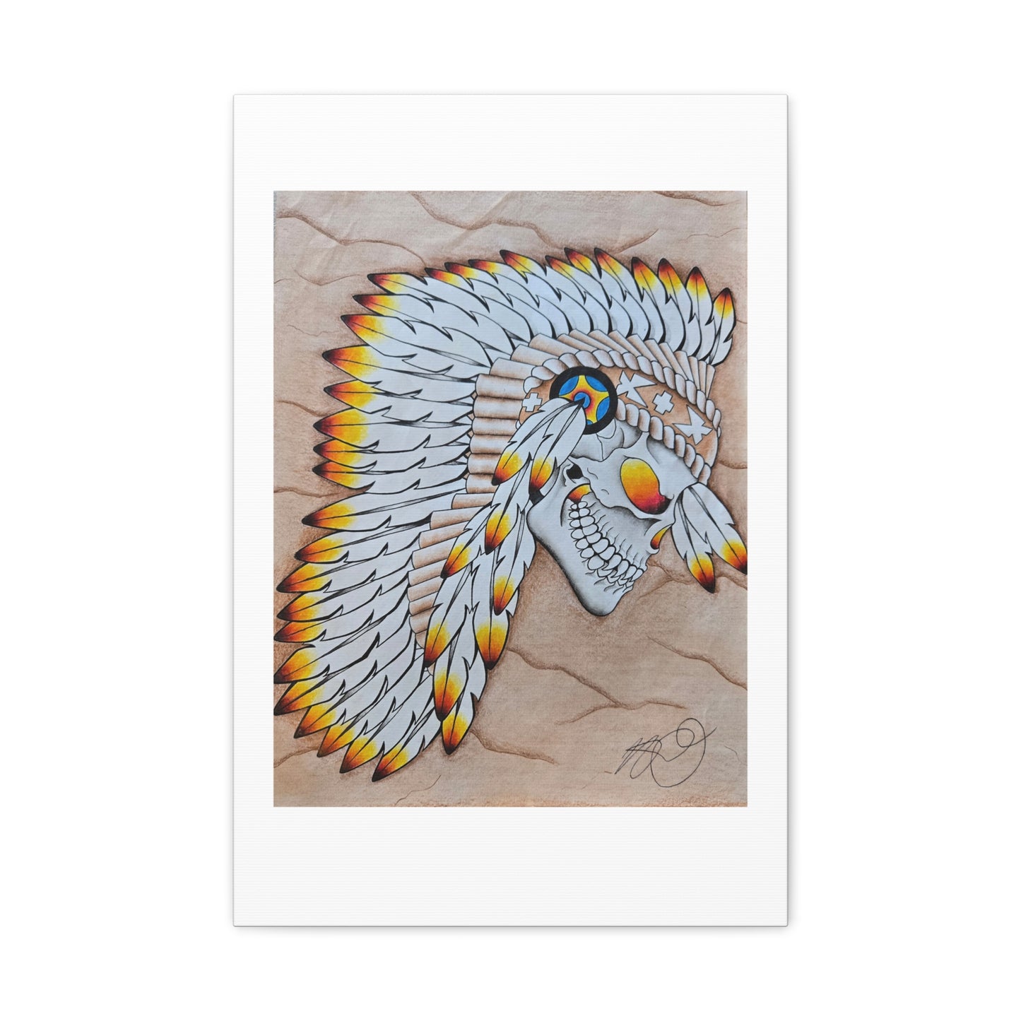 Chief Skull Matte Canvas Wall Art (Stretched 1.25")
