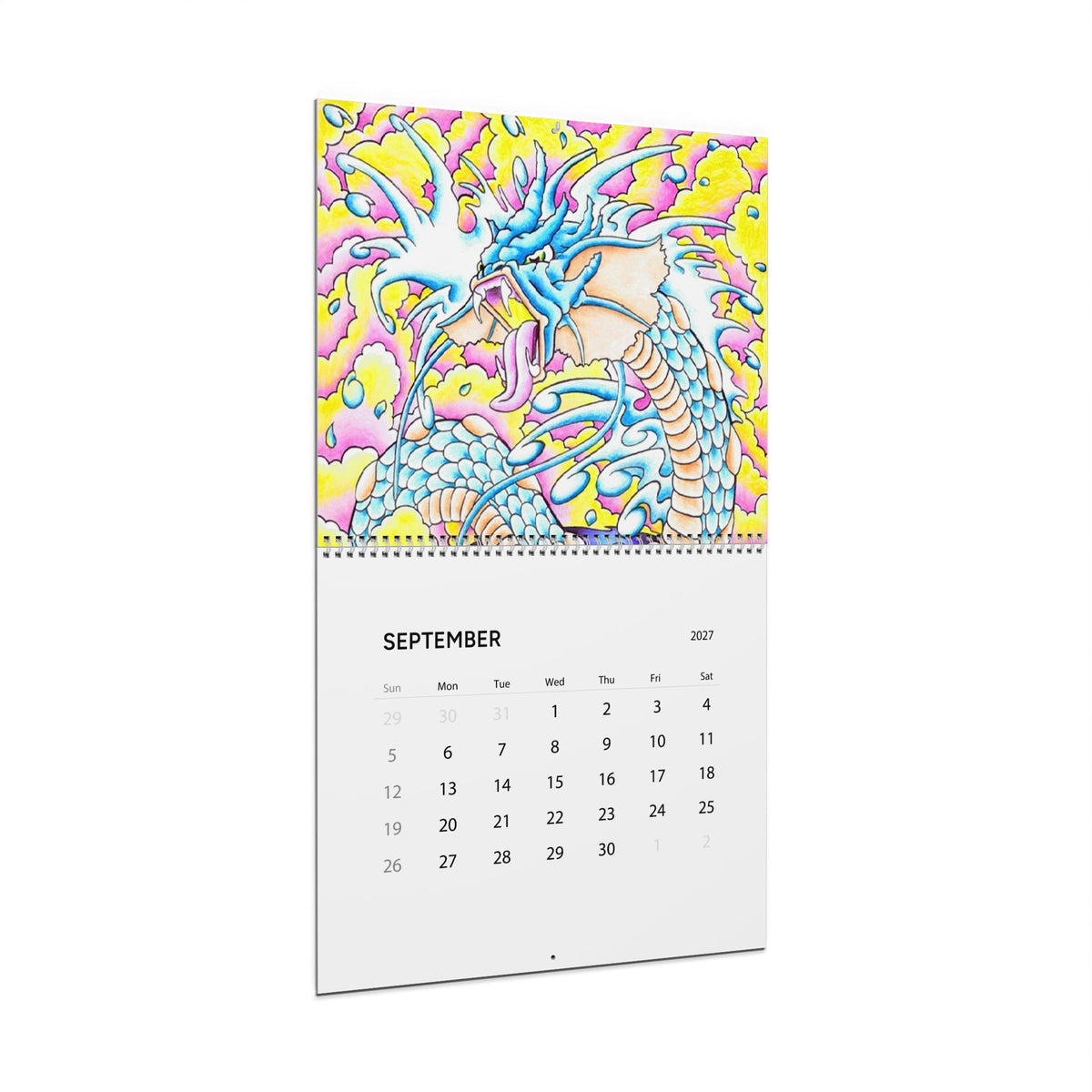 Koi & Dragon 2027 Wall Calendar — Colorful Asian-Inspired Art Monthly Planner